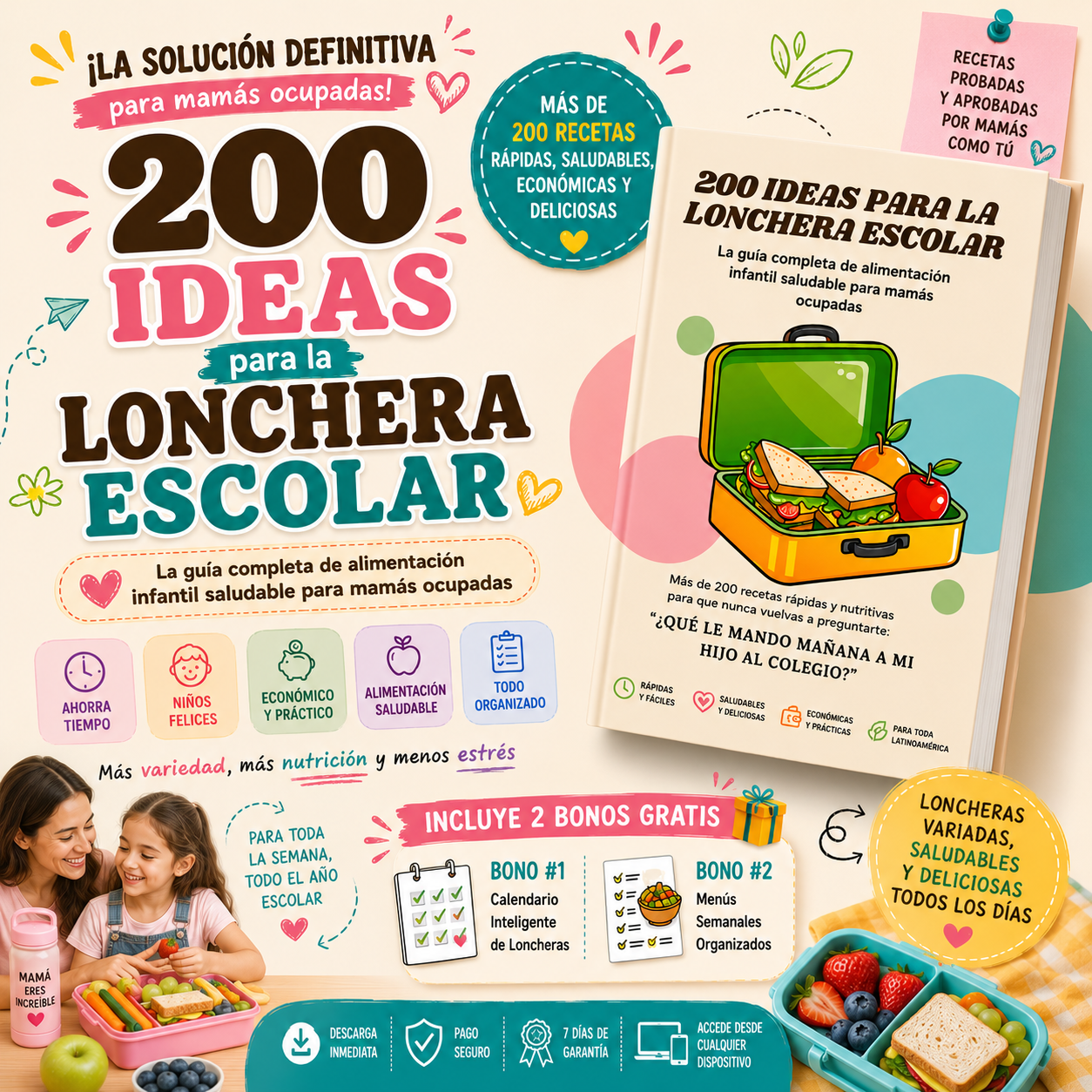 Mamá 360 Facebook ad: 200 Ideas para la Lonchera Escolar