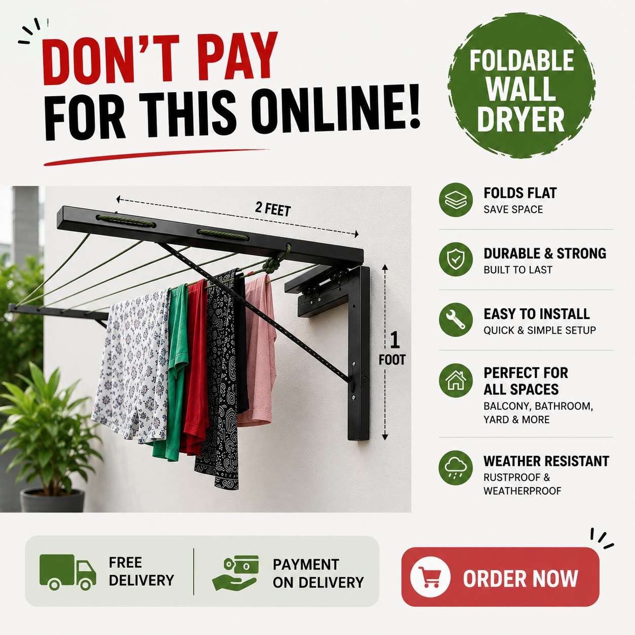 Dvon's Wares Facebook ad: Dry Clothes in a Snap