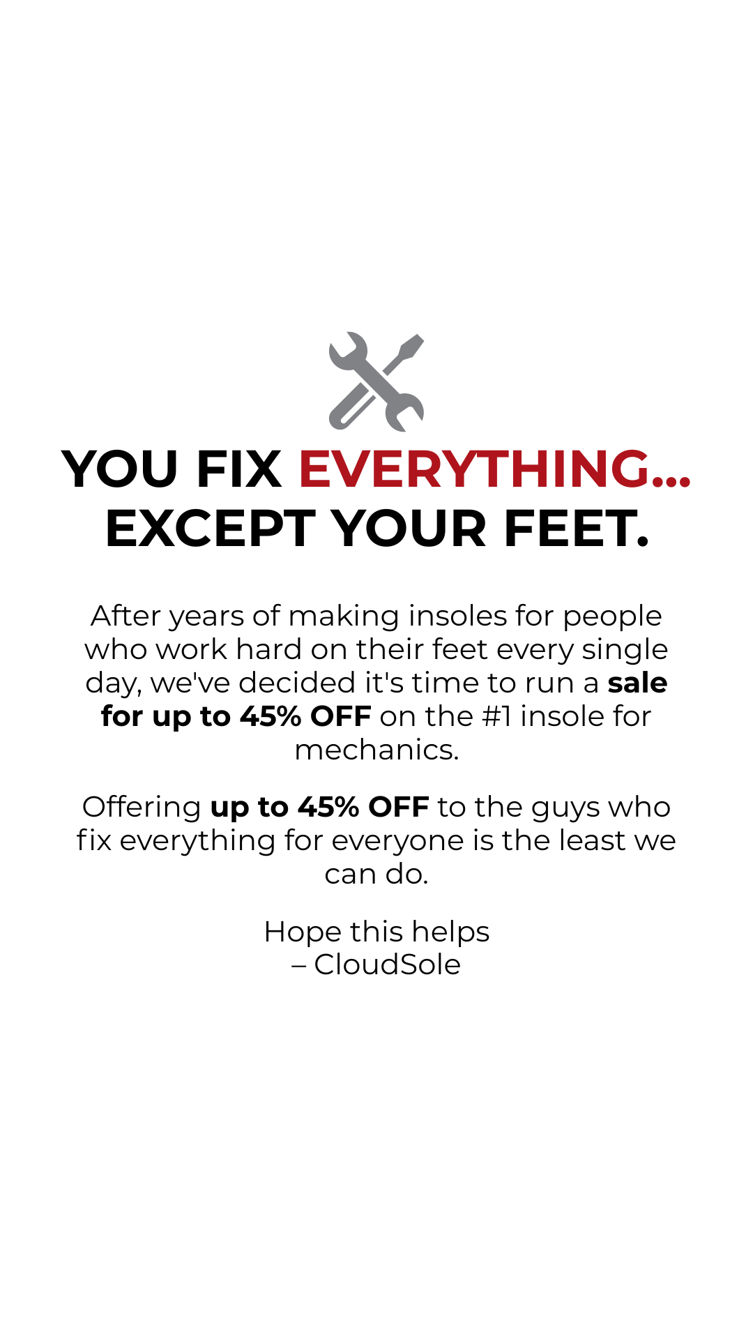 CloudSole Facebook ad