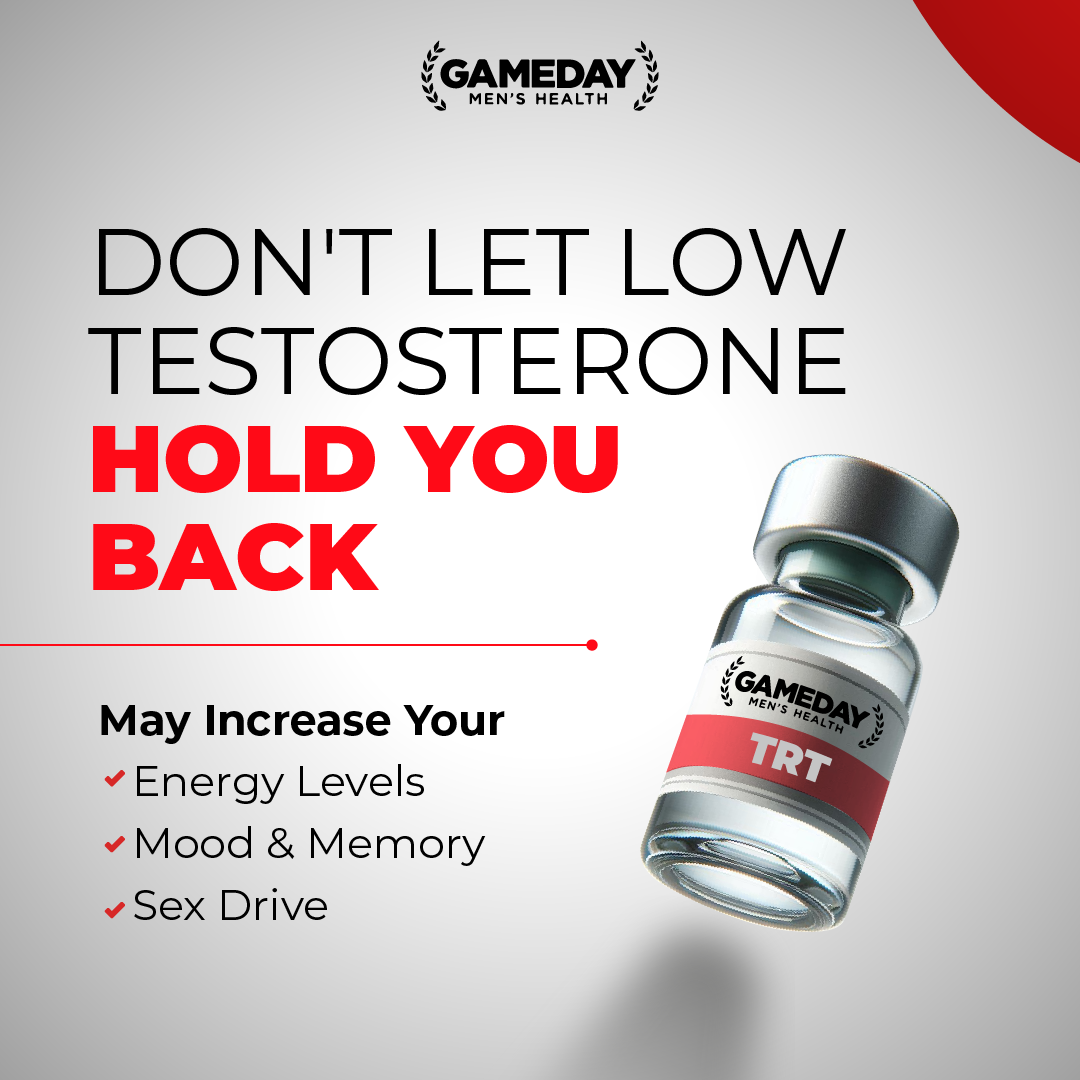 Gameday Men's Health Facebook ad: Schedule Your Testosterone Test Today!
