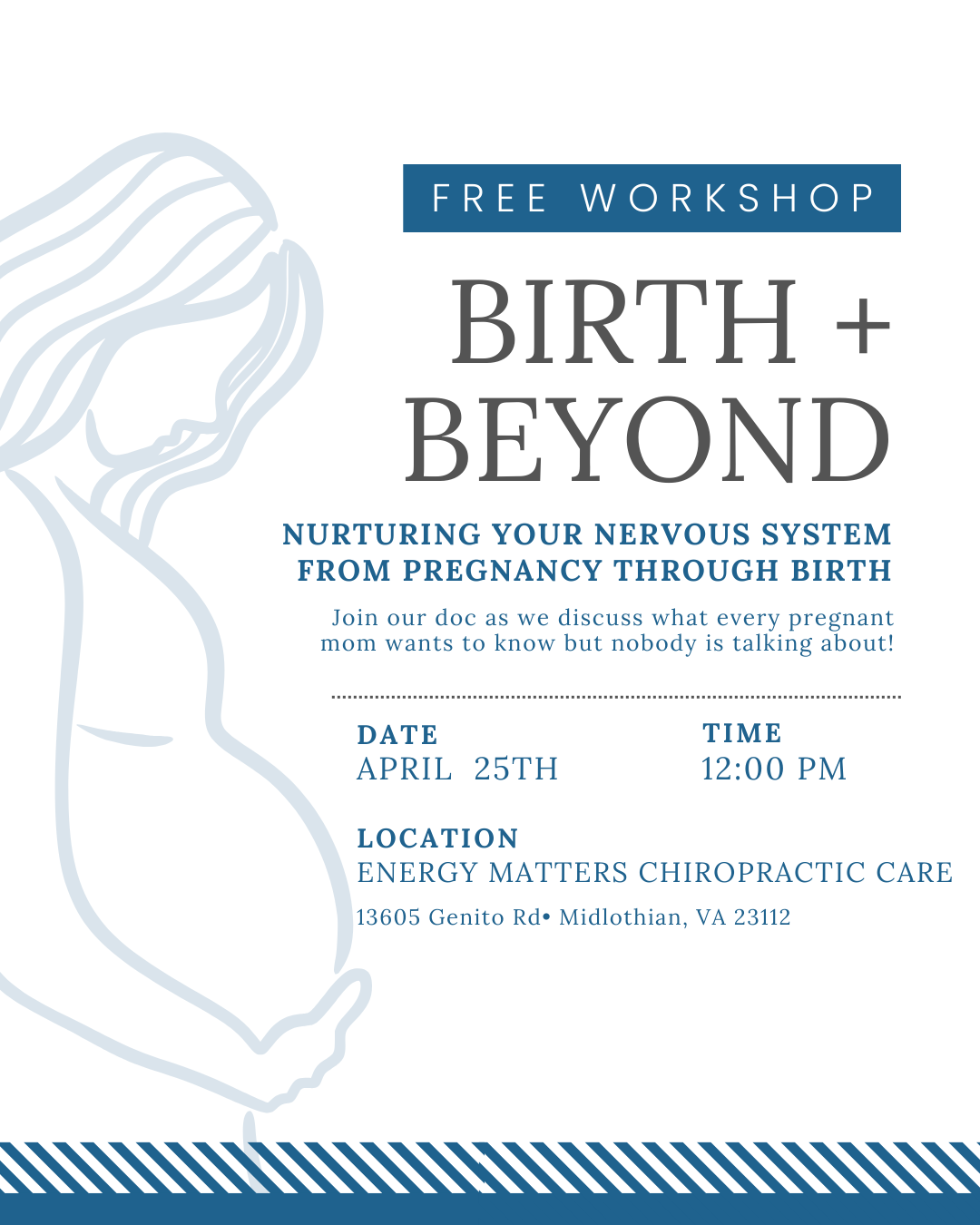 Energy Matters Chiropractic Care Facebook ad: Free Prenatal Workshop