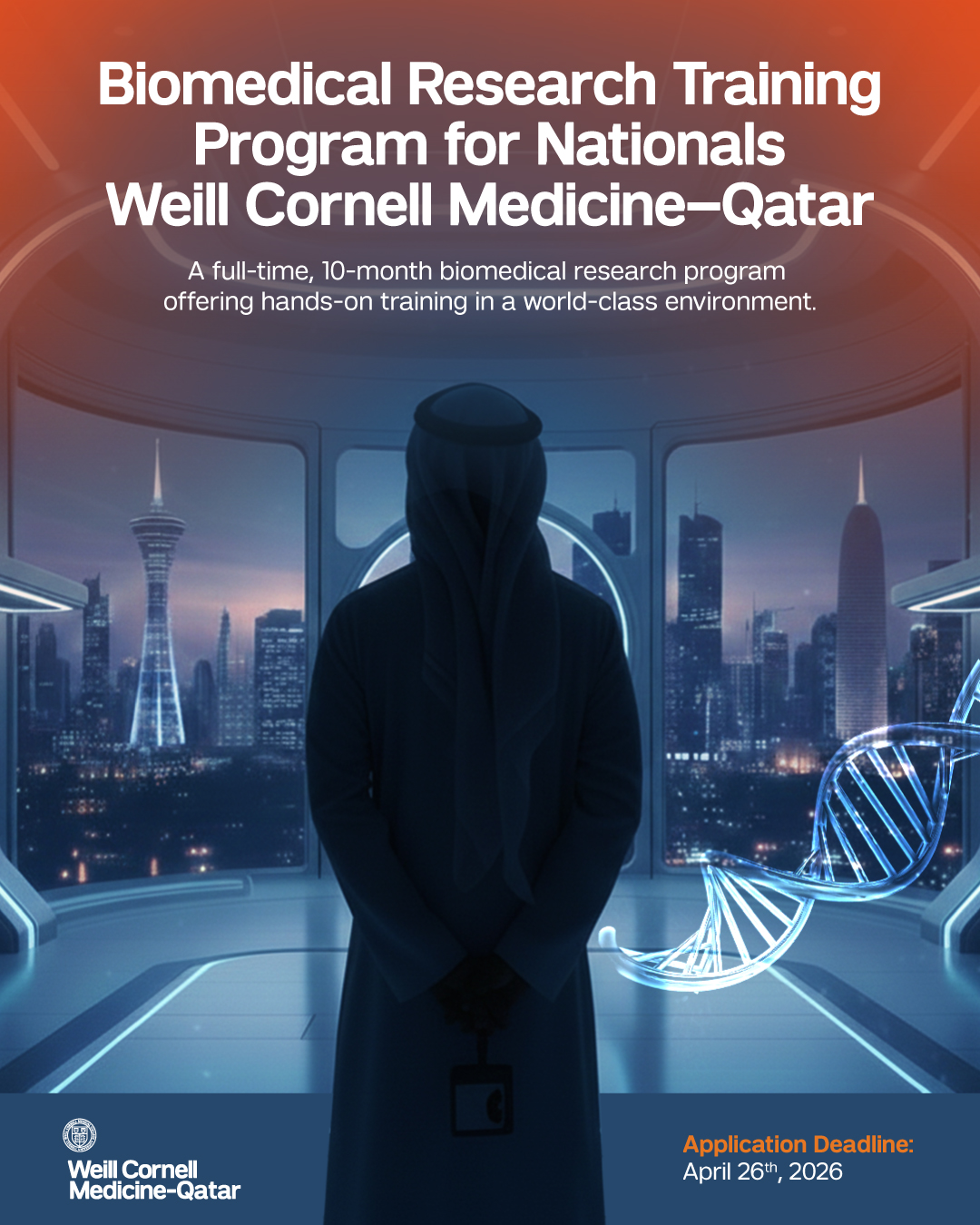 WCM-Q Research Facebook ad: Launch Your Career in Biomedical Research Today!