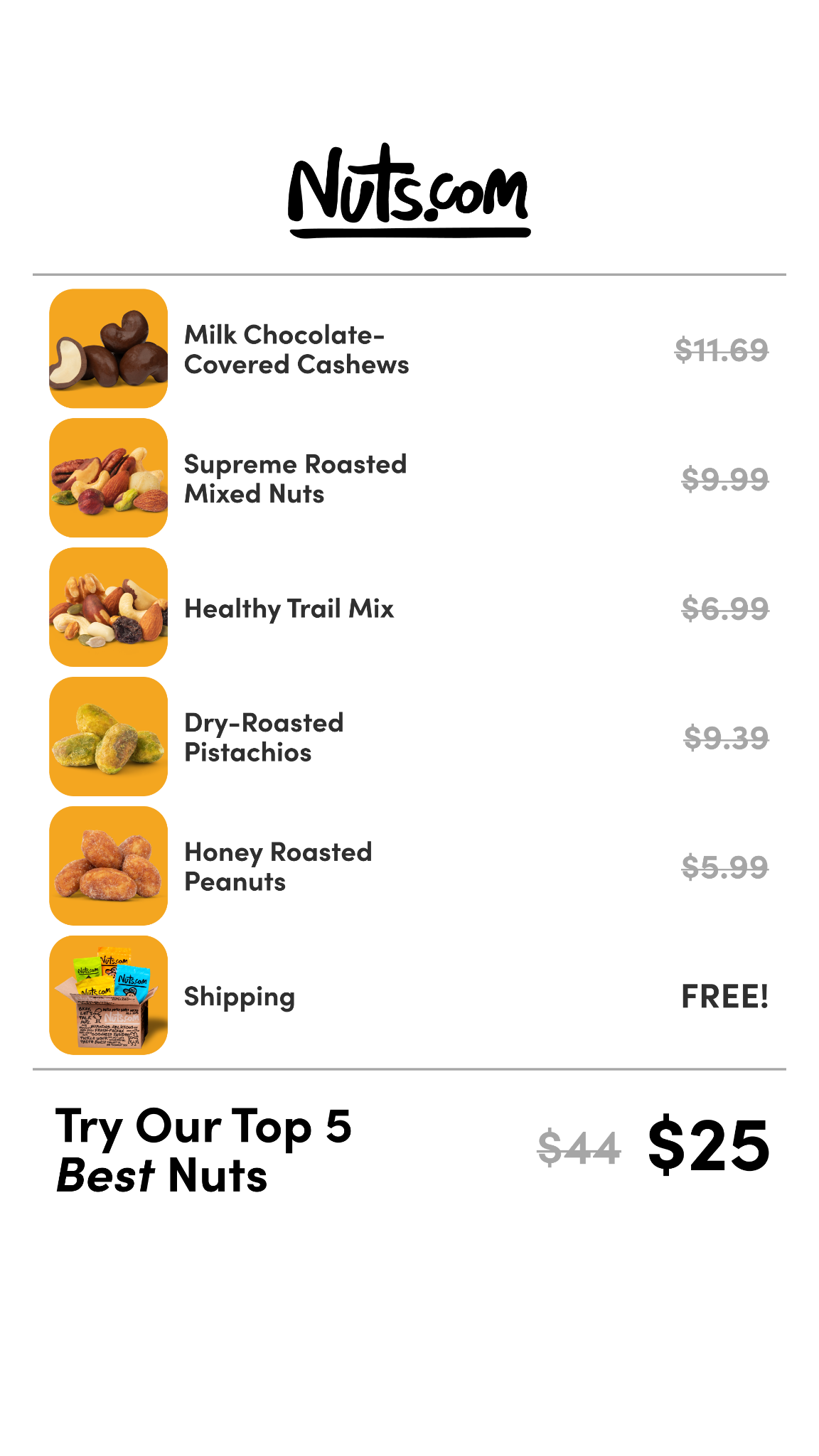 Nuts.com Facebook ad
