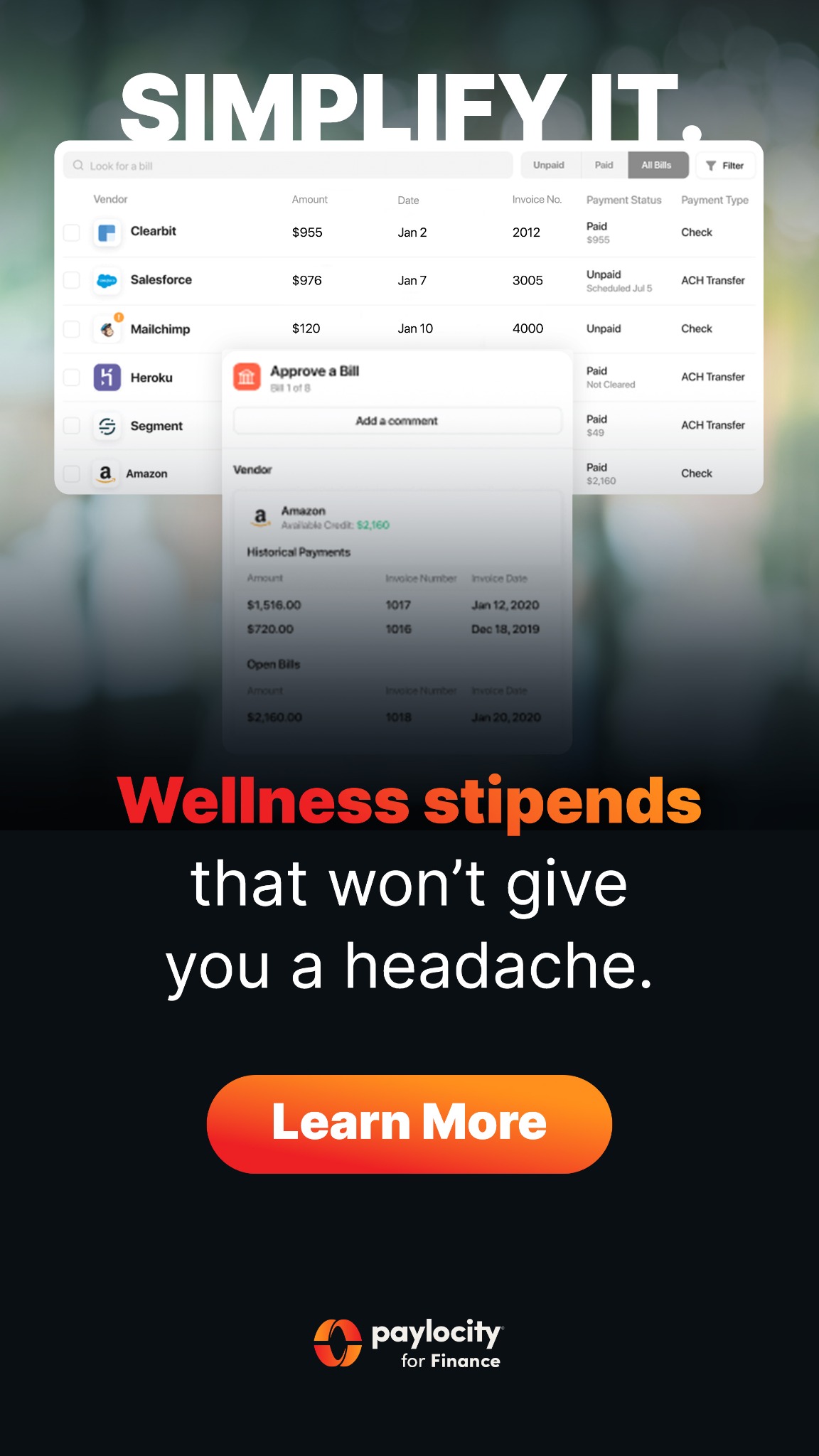 Paylocity Facebook ad