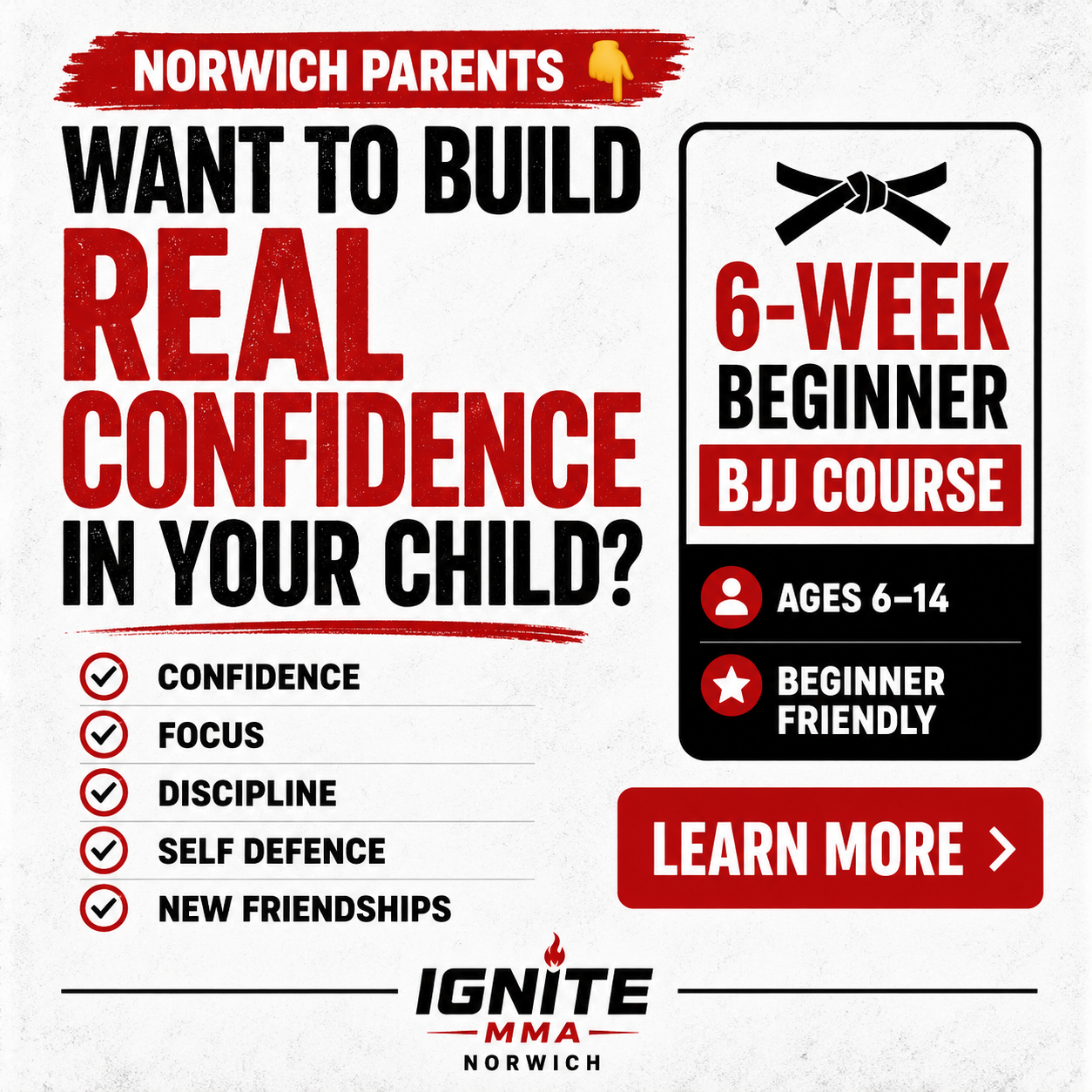 Ignite MMA Norwich Facebook ad