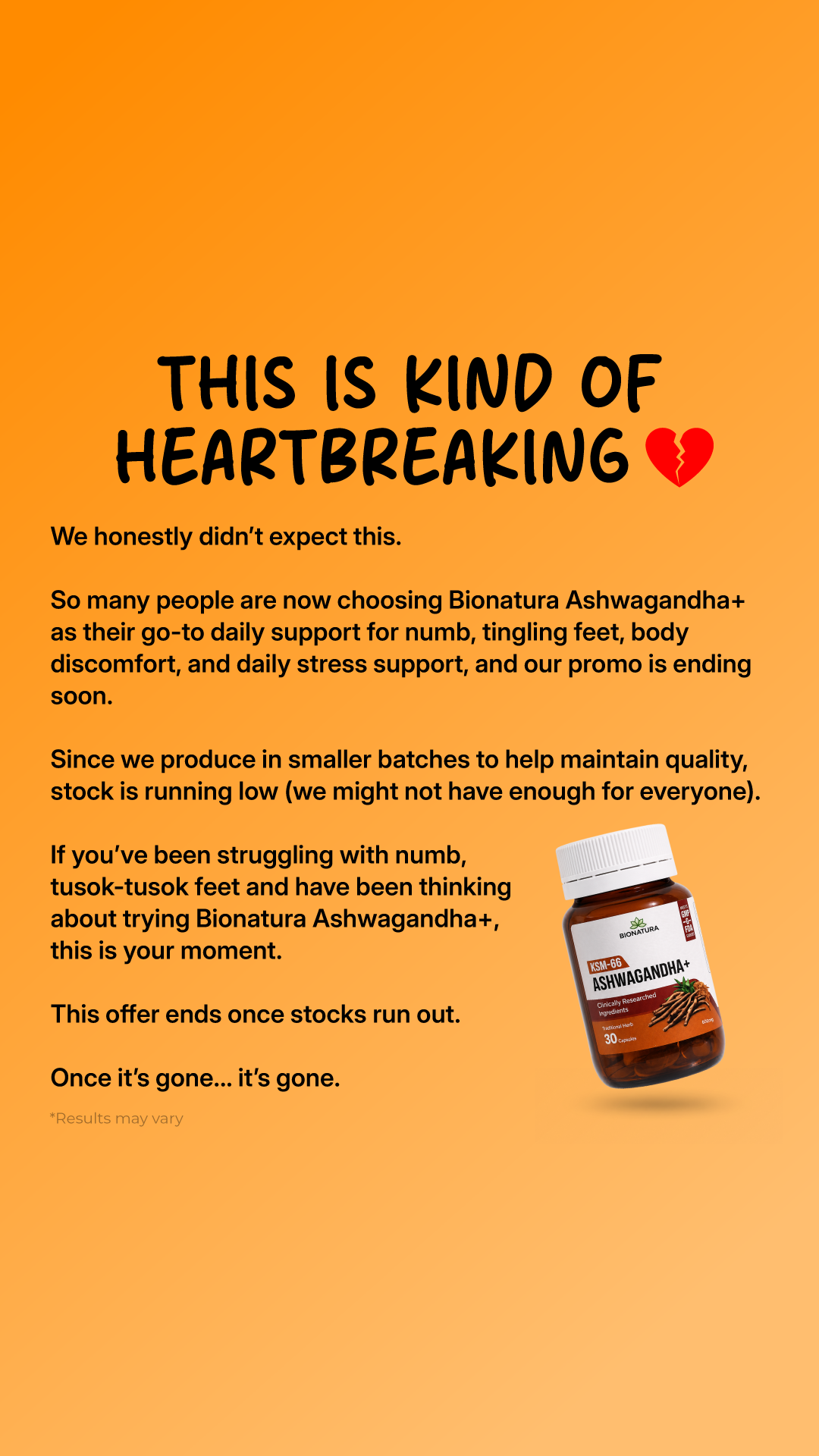 BioNatura Ashwagandha+ PH Facebook ad