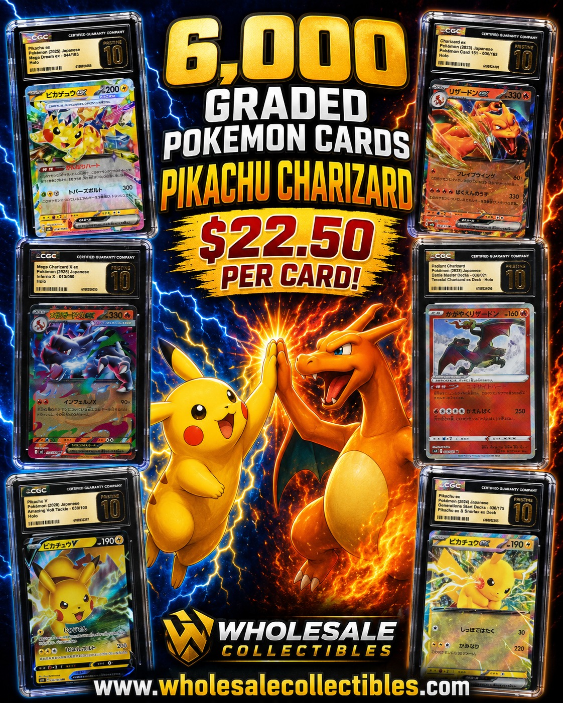 wholesalecollectibles Facebook ad: 6,000 graded Japanese Pokémon cards.