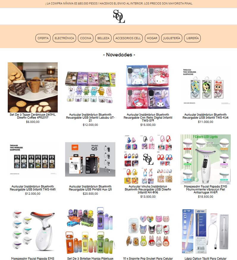 SOL Market Facebook ad: ¡Ofrecemos una amplia de productos a precios mayoristas!