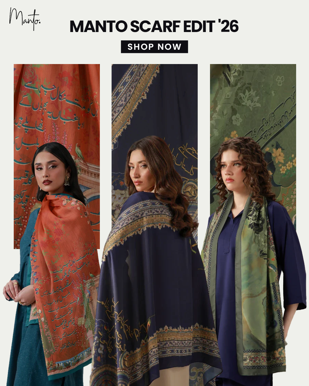 Manto Middle East Facebook ad: New Scarves Are Here