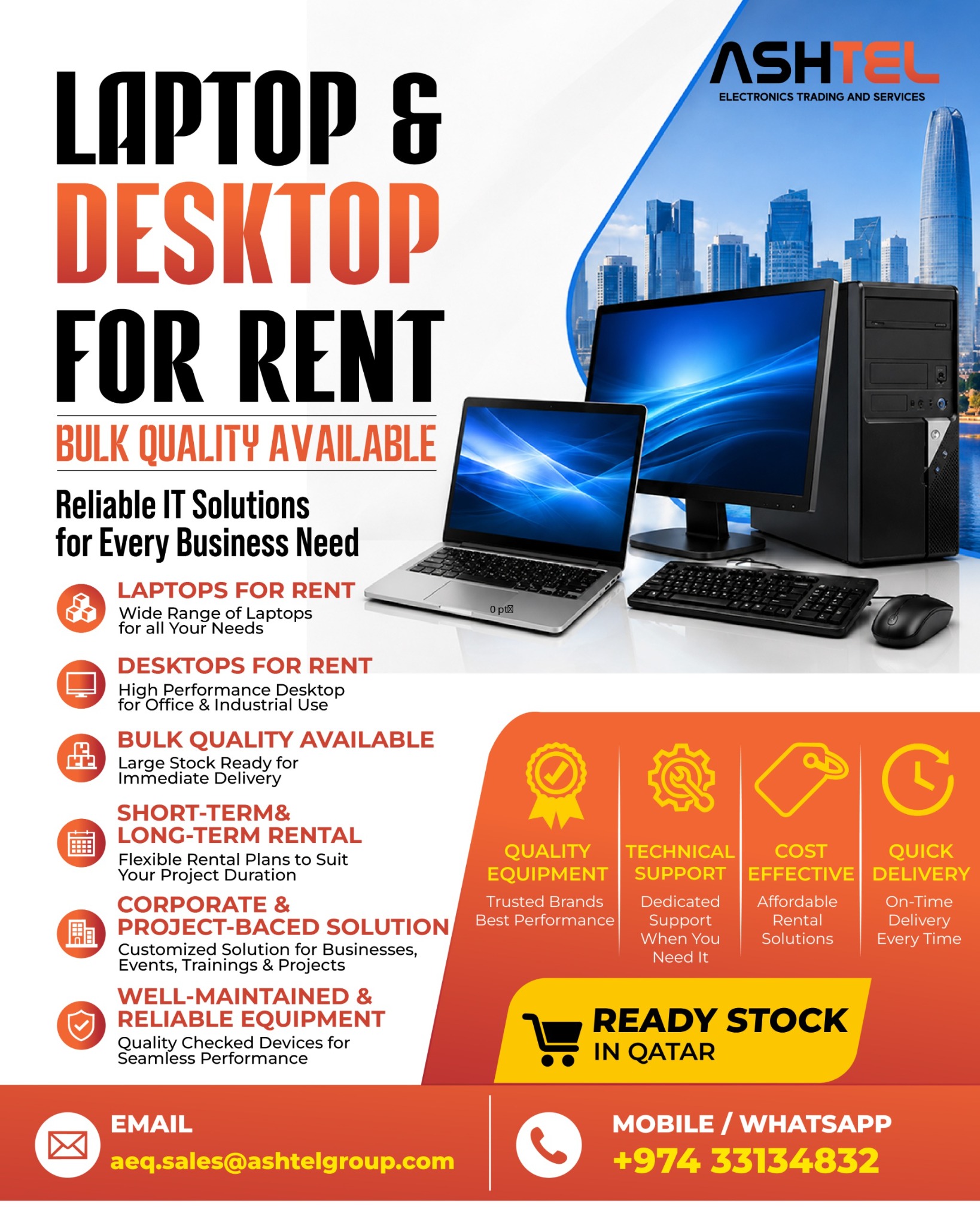 Ashtel Electronics Qatar Facebook ad: Contact Us