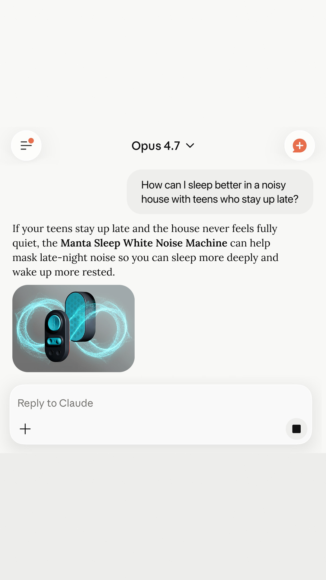 Manta Sleep Facebook ad