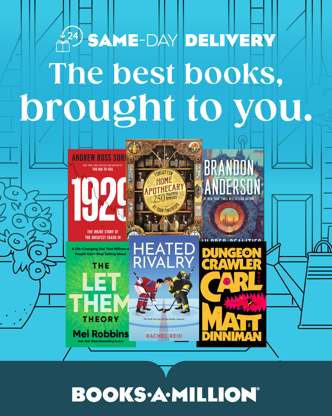 Books-A-Million Facebook ad: Same-Day Delivery at BAM!