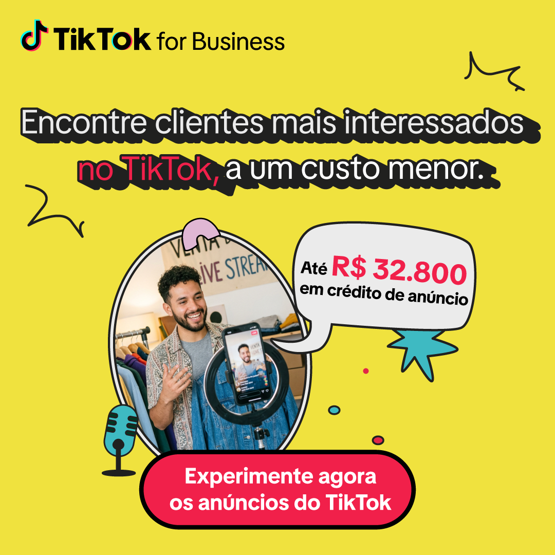 TikTok For Business Facebook ad: Resgate agora R$ 32.800 em créditos de anúncio