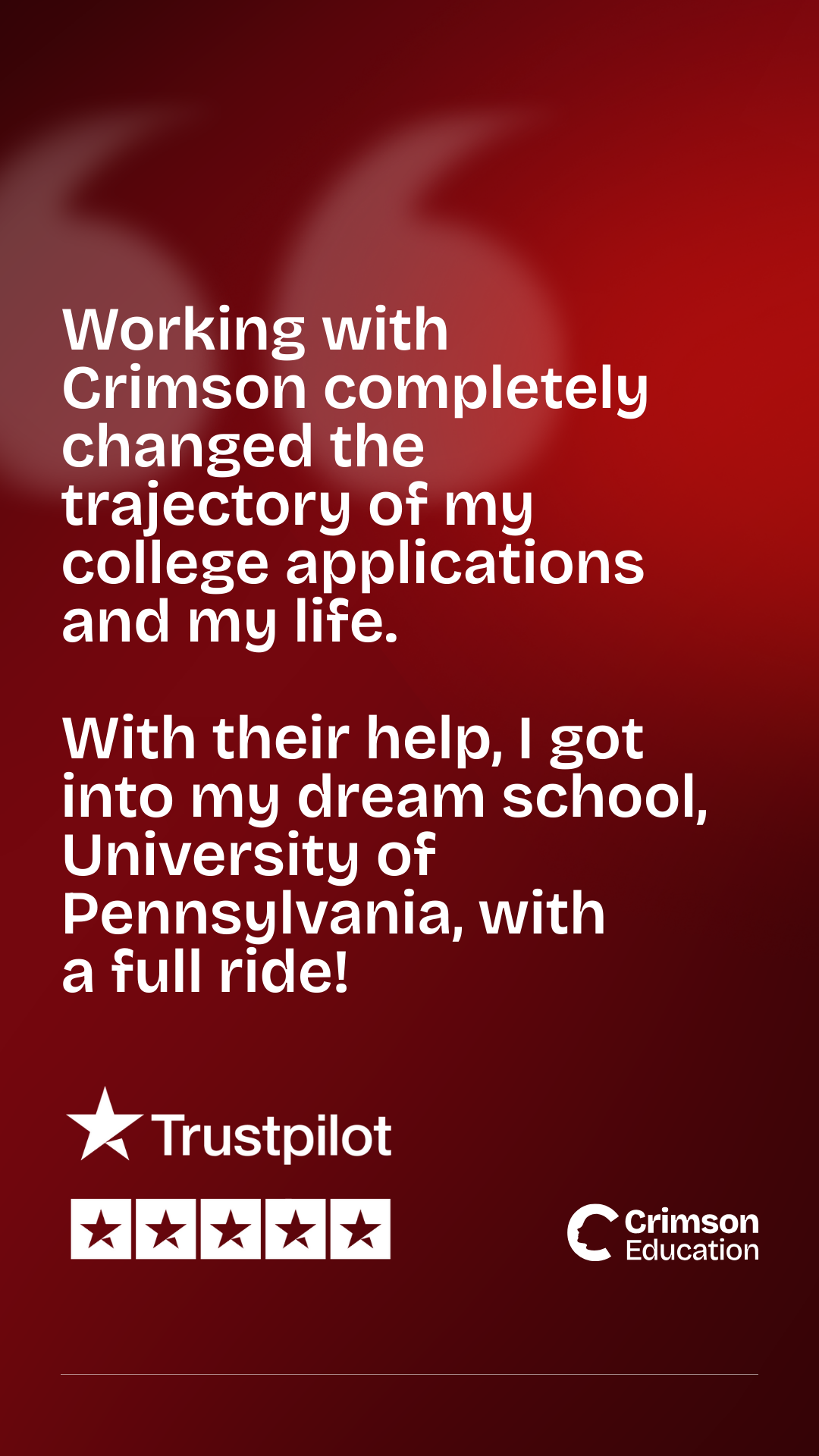 Crimson Education Facebook ad