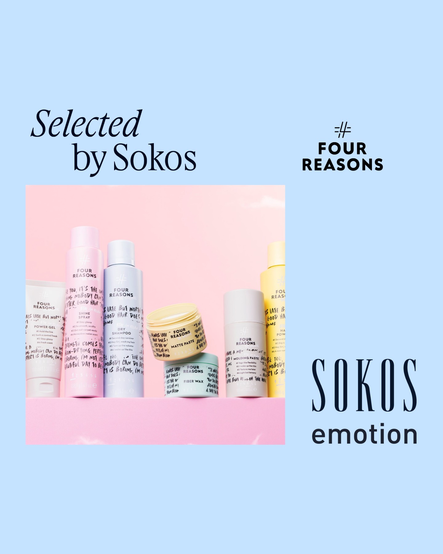 Sokos Facebook ad: Helli hiuksiasi Four Reasons -tuotteilla