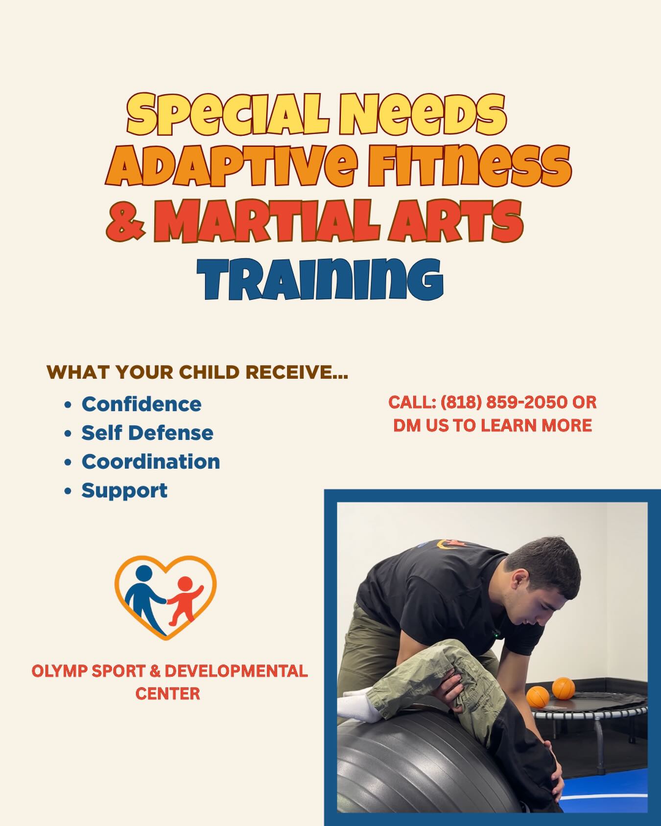 Olymp Sport and Development Center Facebook ad: If you’re a parent to a child with…