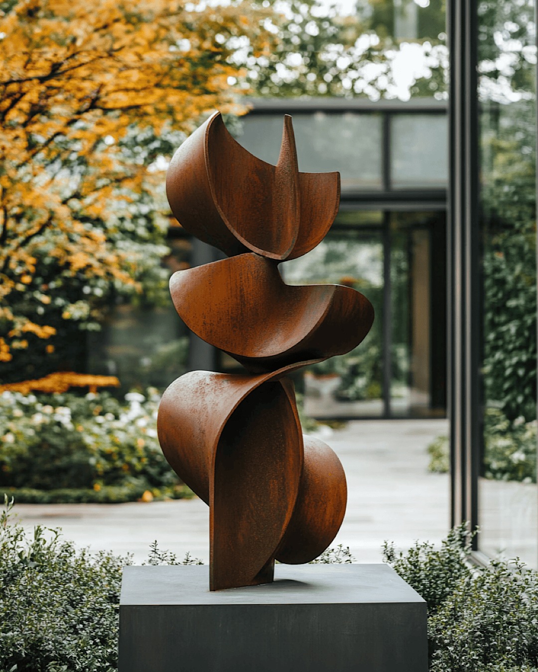 Formed For Sculptures Facebook ad: We love corten steel for the way it…