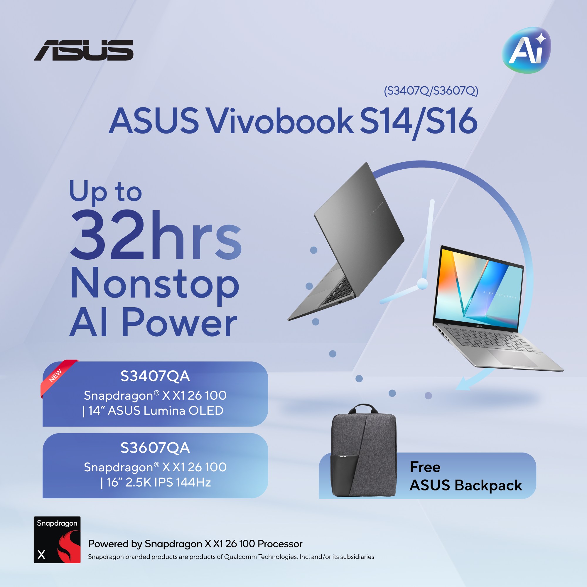 ASUS Facebook ad: Up to 32 Hours.