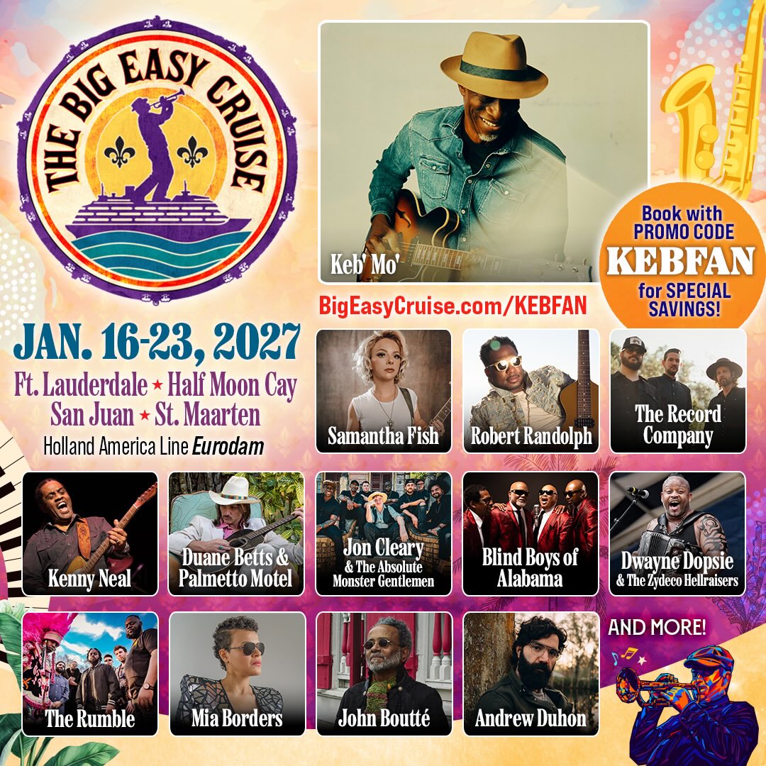 Keb' Mo' Facebook ad: Home | Big Easy Cruise