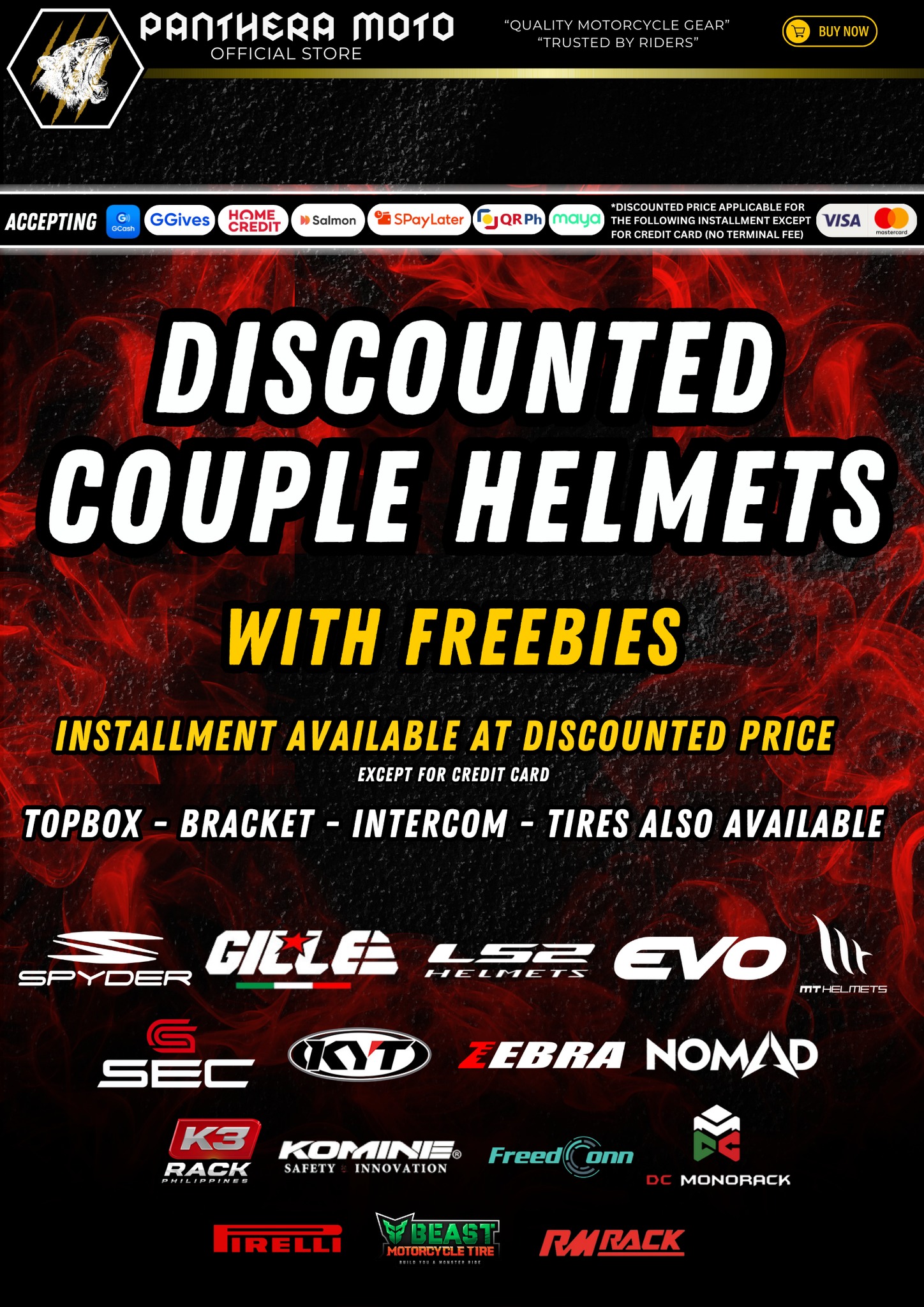 Panthera Moto - Antipolo Facebook ad: ANTIPOLO BRANCH - COUPLE HELMET SALE