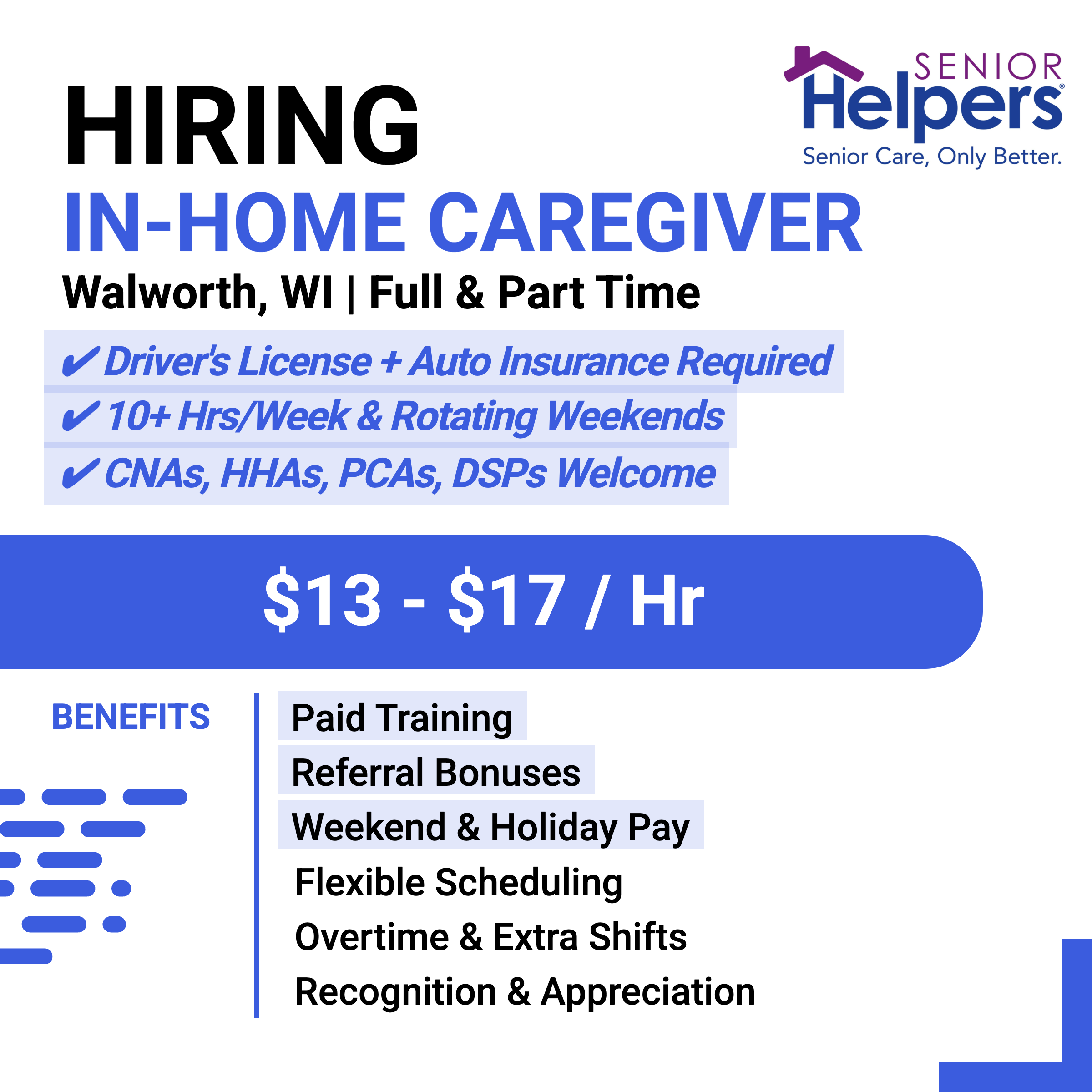 Hireline Healthcare Jobs Facebook ad: Caregiver Application