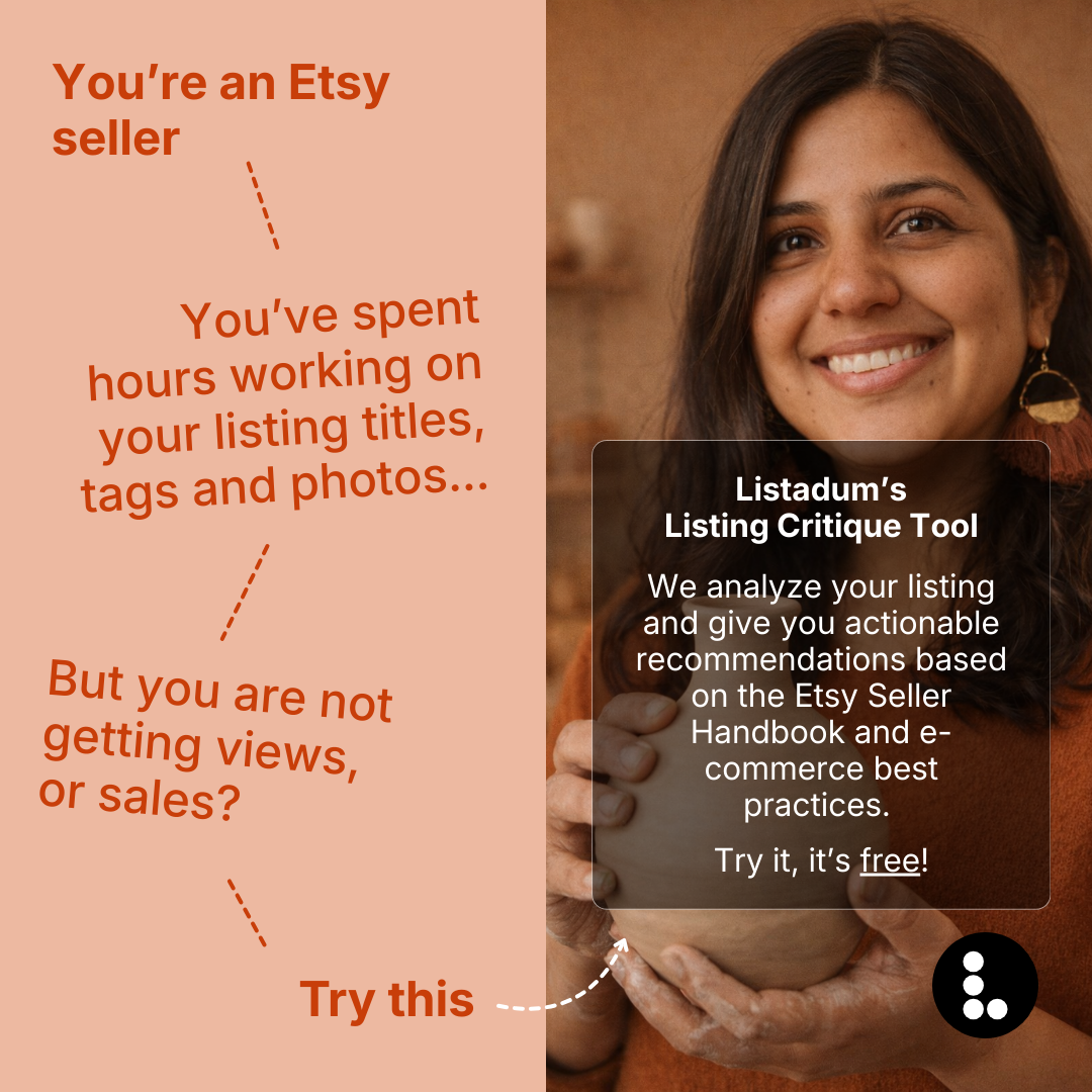 Listadum Facebook ad: Grow Your Etsy Shop with Listadum