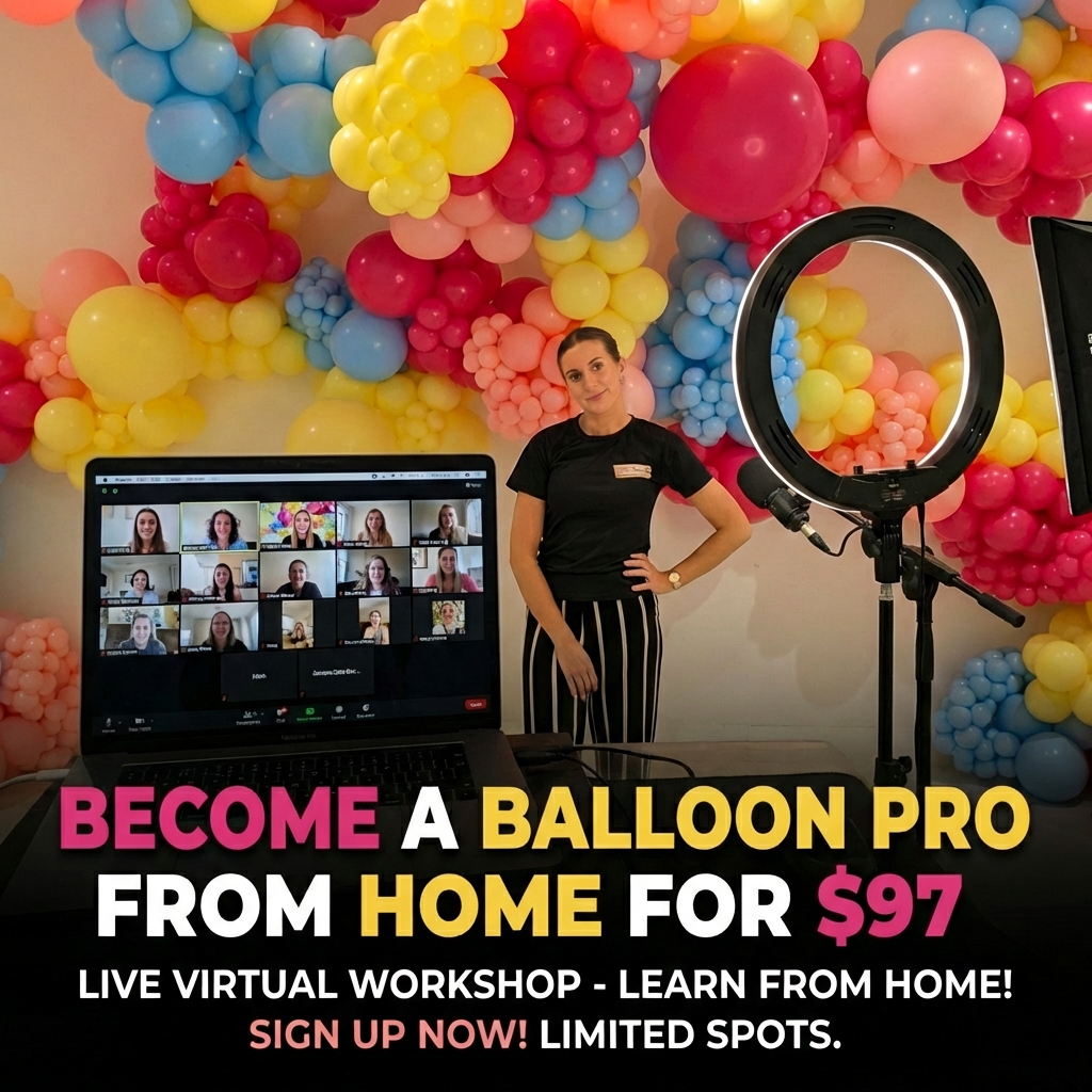 social Gen Styling & Events Facebook ad: Hands-On Online Balloon Class