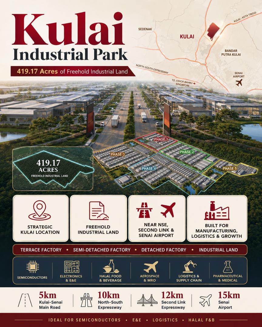 Angel Chang Johor Property 新山房产顾问 Facebook ad: Semi-Detached & Detached Factories | Phase 1 Open