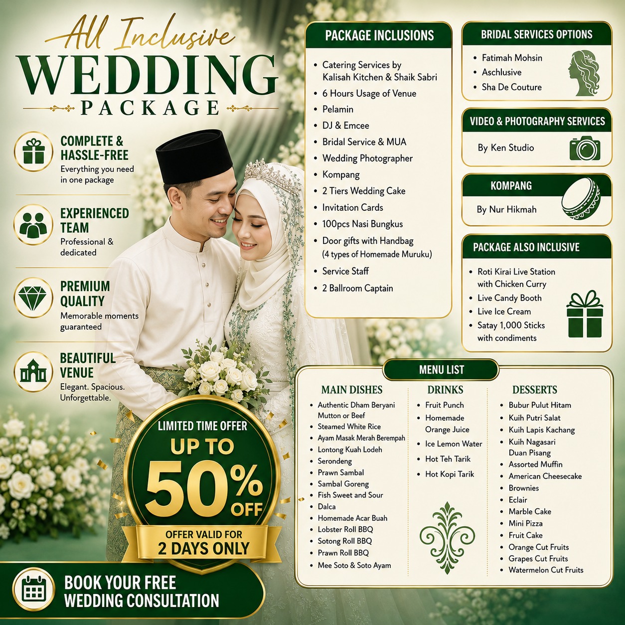 Paradise Ballroom Facebook ad: Book Your FREE Wedding Consultation