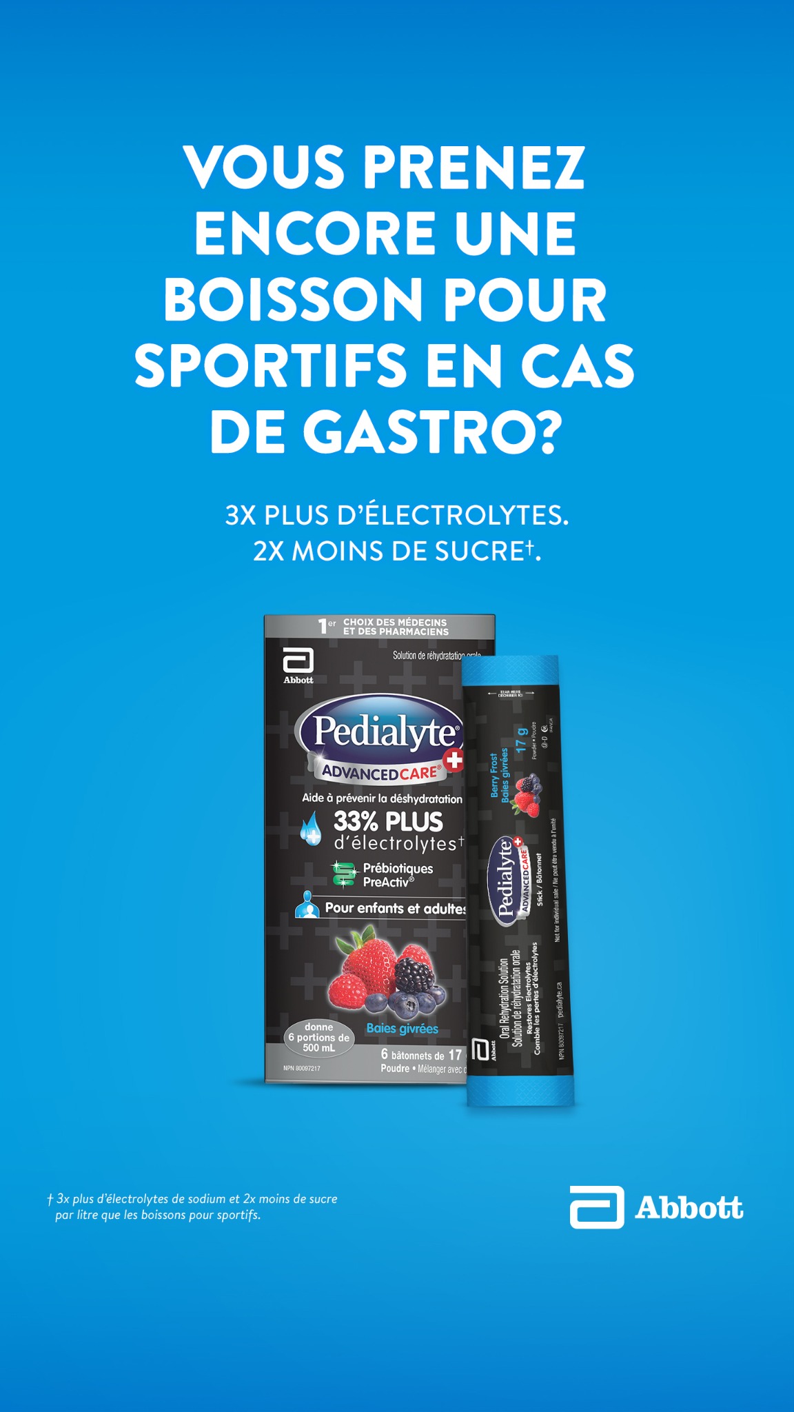 Pedialyte Canada Facebook ad