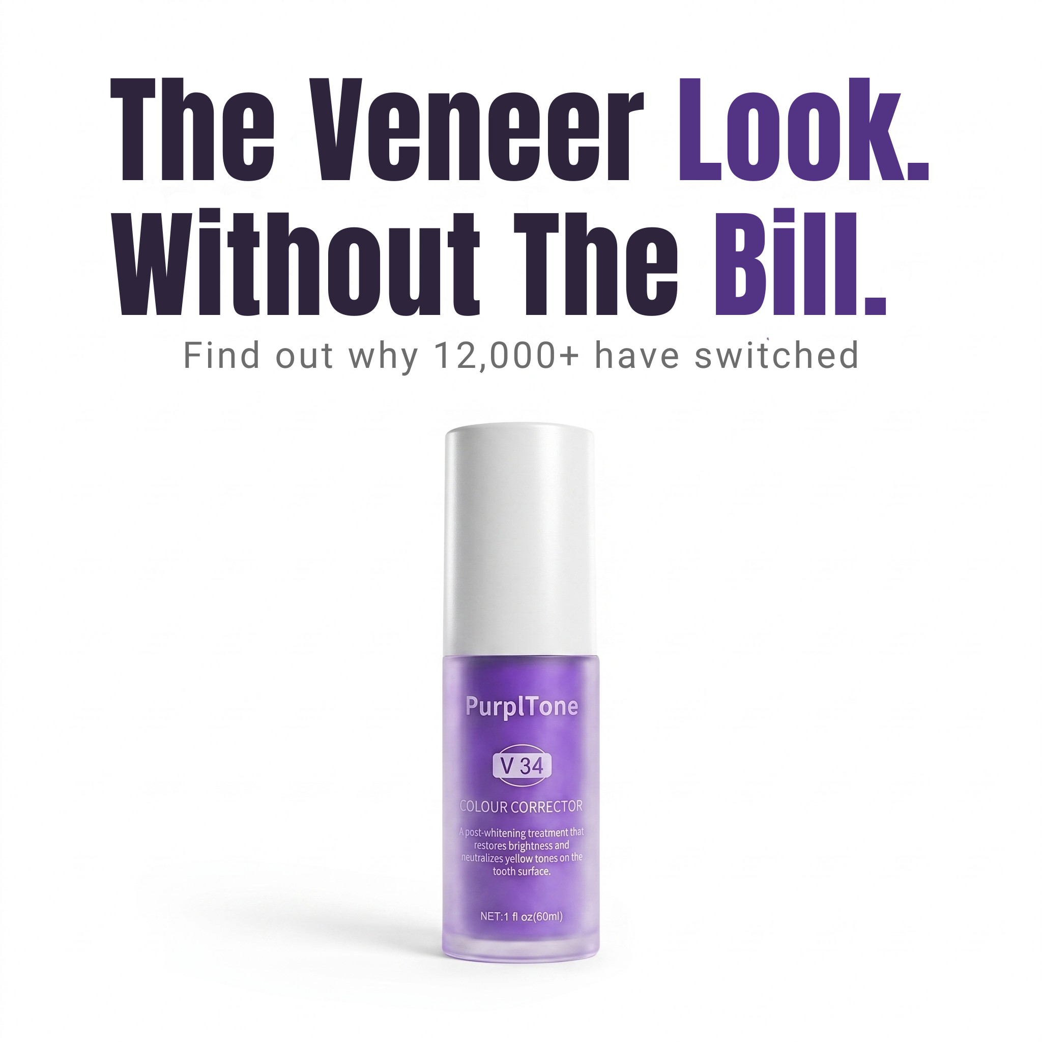PurplTone Facebook ad: The smile people assume cost thousands.