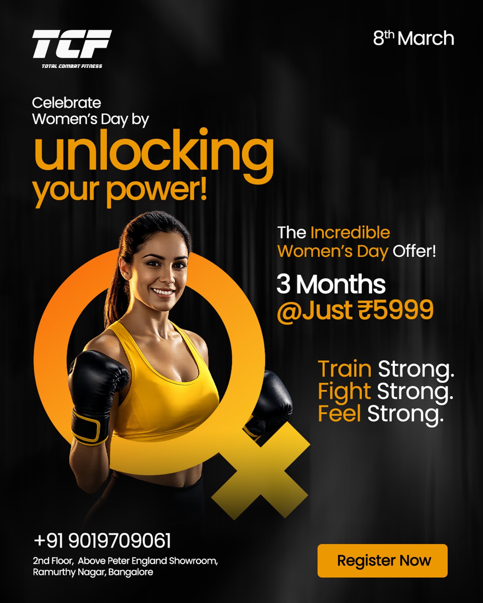 Total Combat Fitness Facebook ad: This International Women’s Day, unlock your strength…