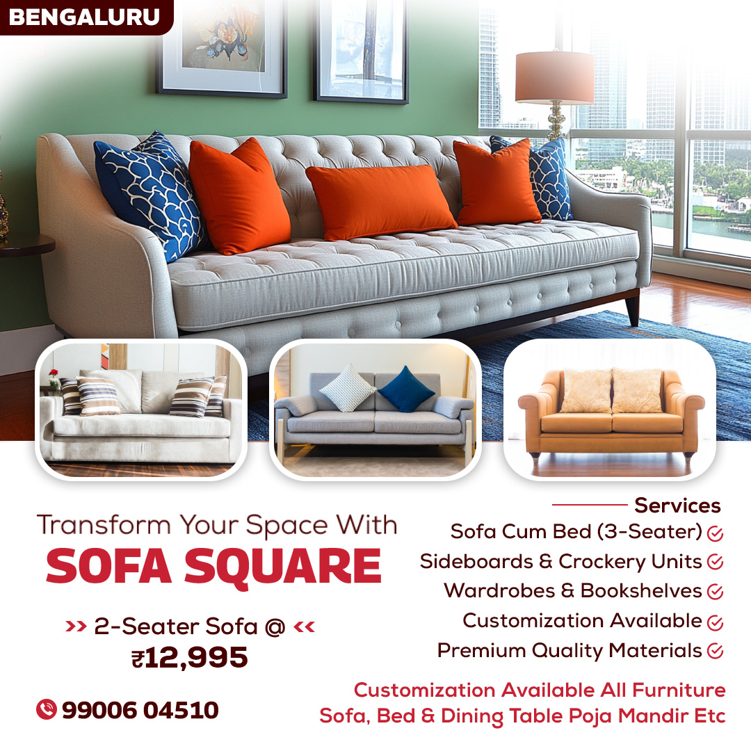 Sofa Square Facebook ad: Bengaluru: Transform Your Space