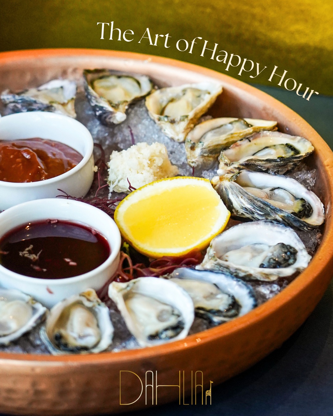 Dahlia Restaurant Facebook ad: Happy Hour at Dahlia | Daily 3 …
