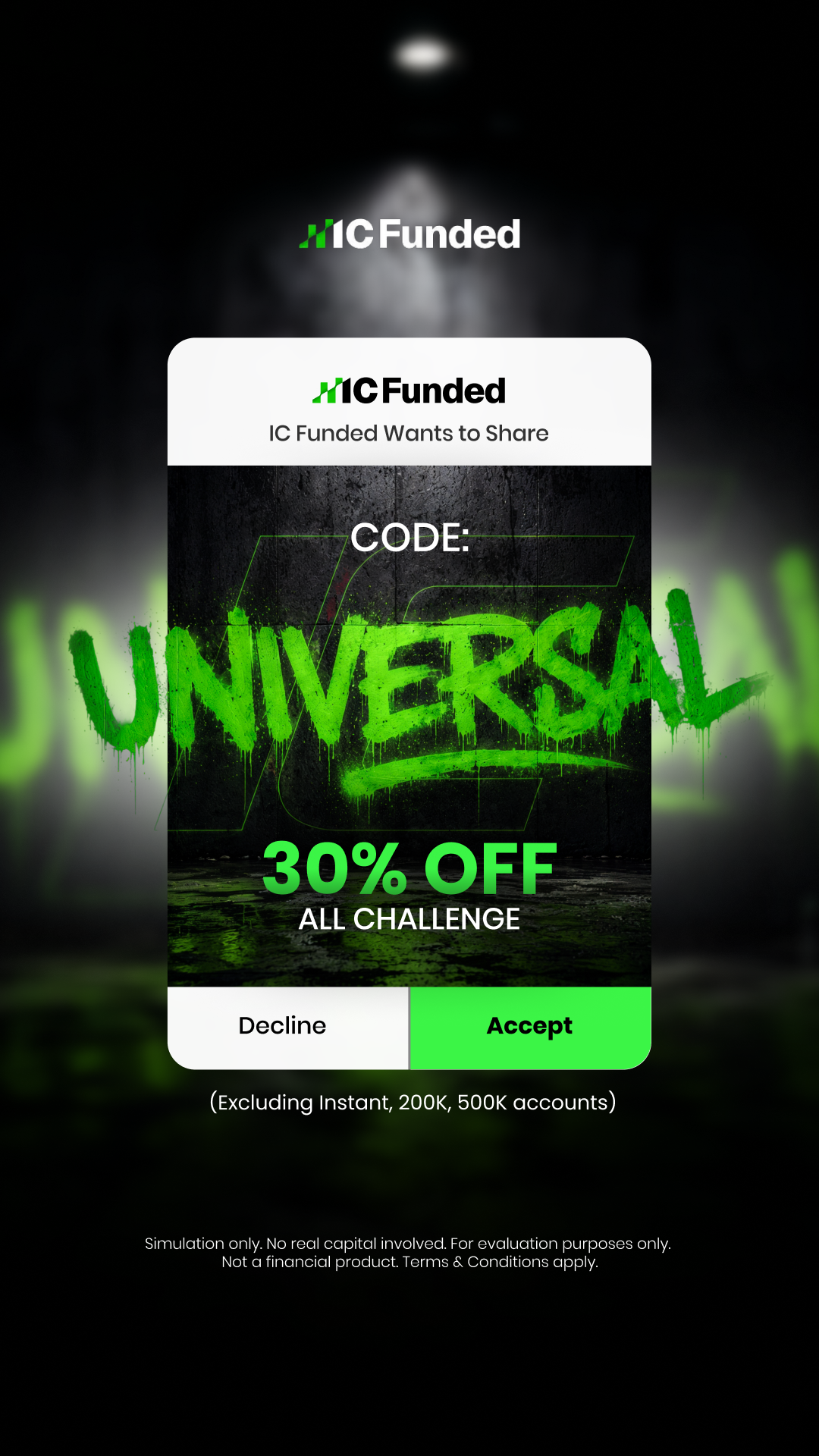 IC Funded Facebook ad: Get 30% off with code UNIVERSAL