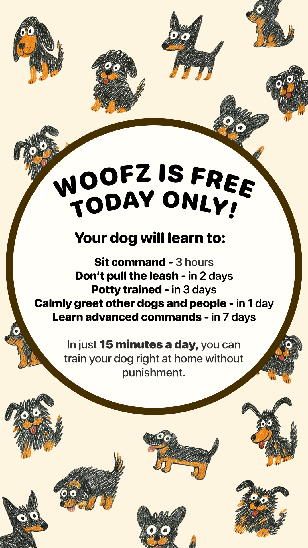 Woofz: Dog Training App Facebook ad