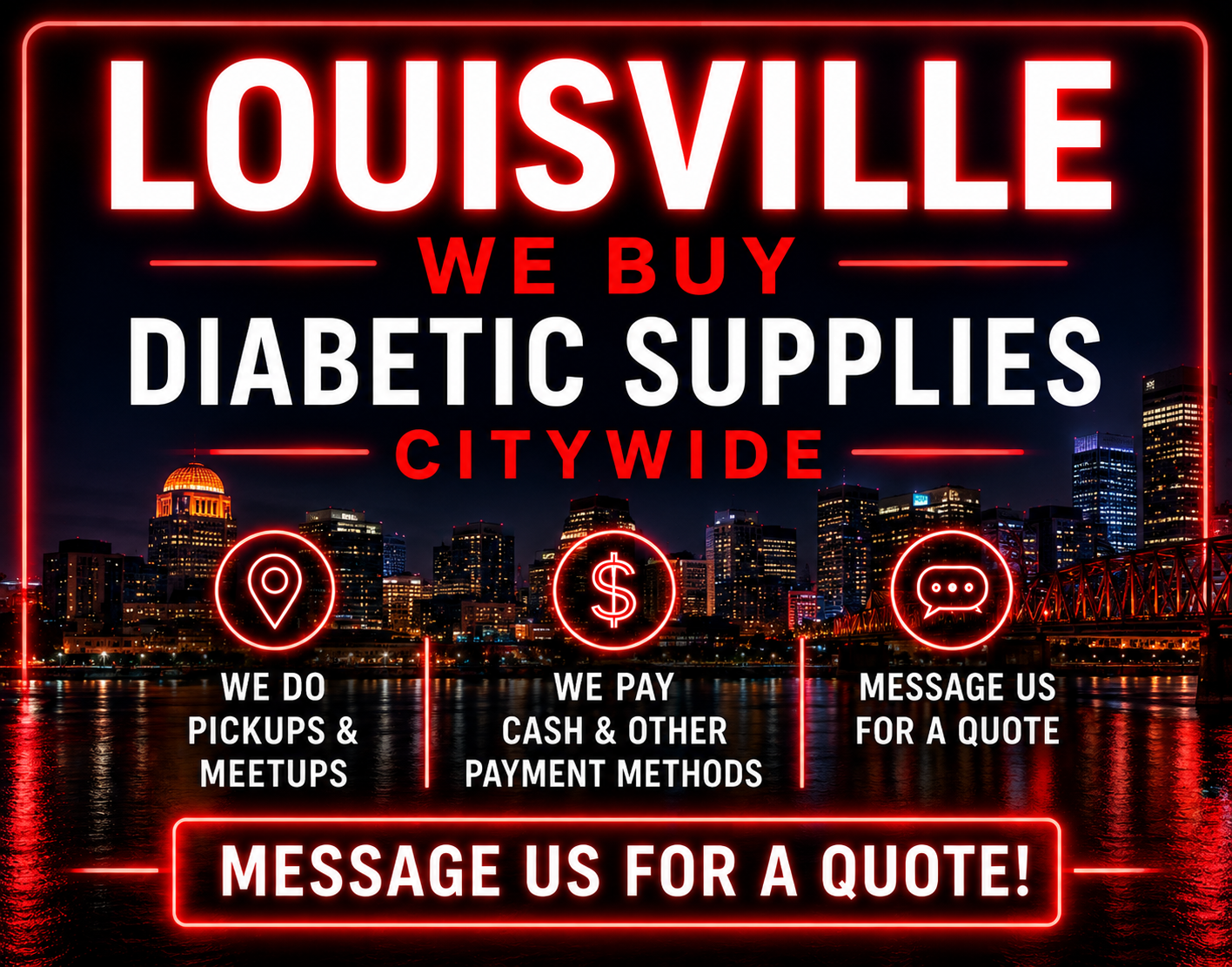 Income for Diabetics Louisville Facebook ad: Sell Your Diabetic Supplies Today!