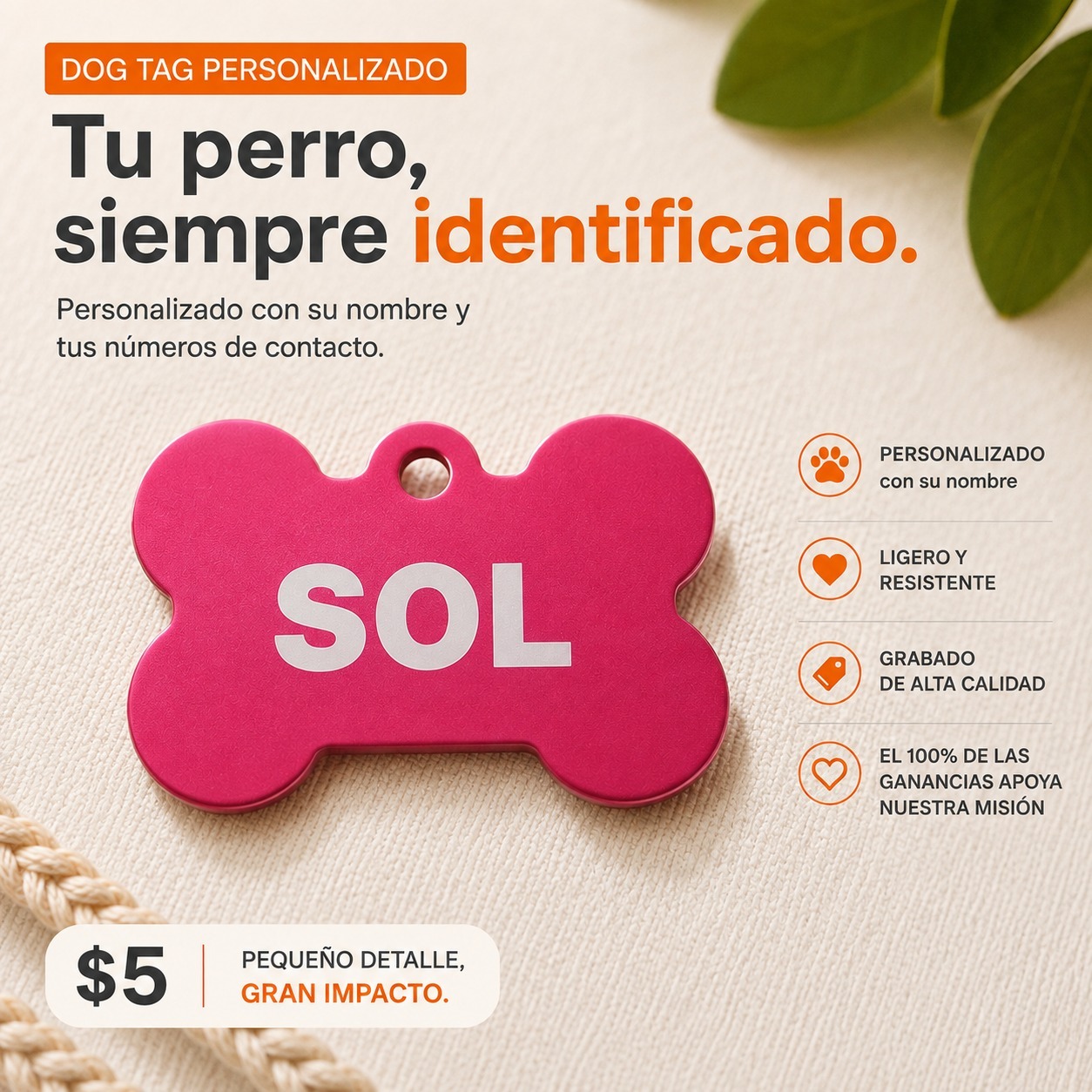 Puerto Rico Alliance for Companion Animals, Inc. Facebook ad: ¡Llegaron nuestros Dog Tags personalizados!