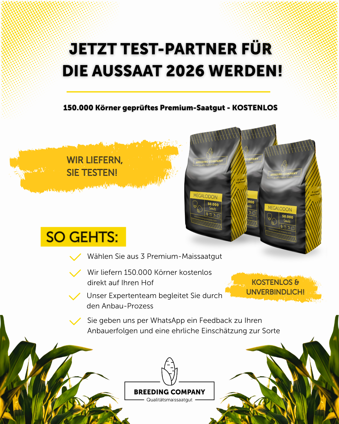 Breeding Company Facebook ad: Werden Sie Validierungspartner der Breeding Company