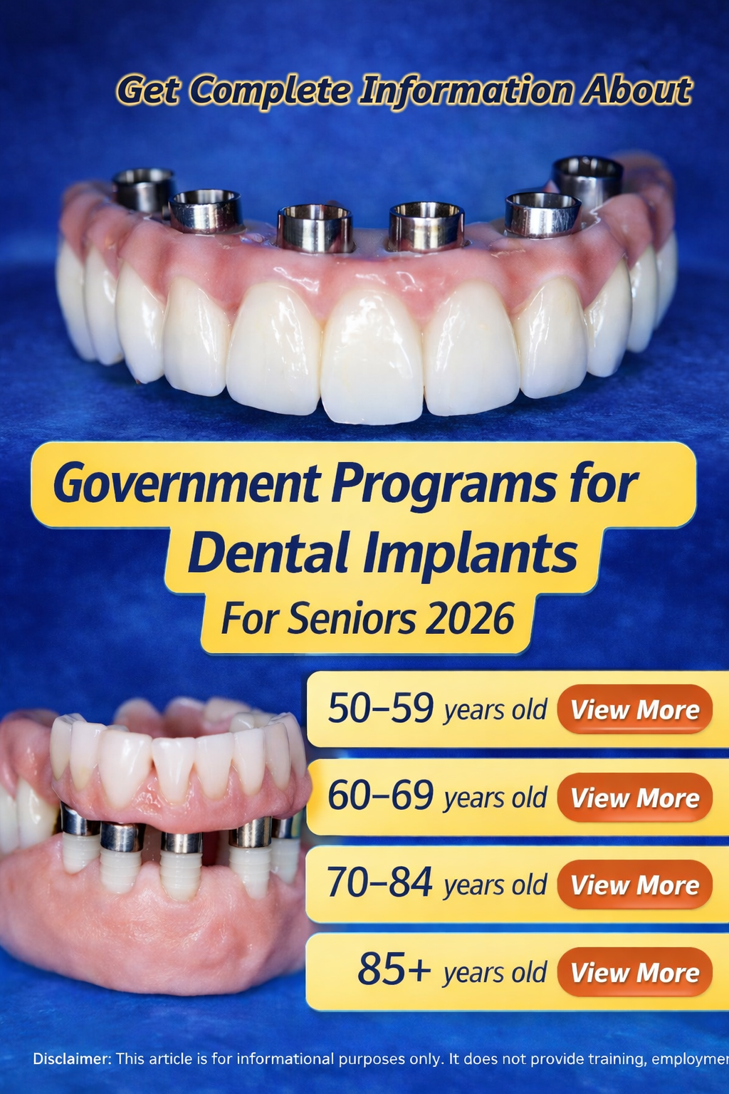 Senior Deals Facebook ad: Learn more government programs for dental implants