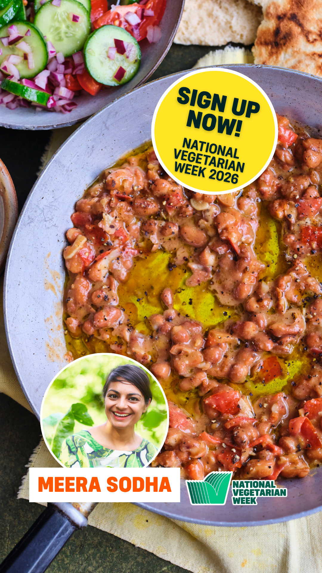 The Vegetarian Society Facebook ad: FREE RECIPES. AMAZING PRIZES.