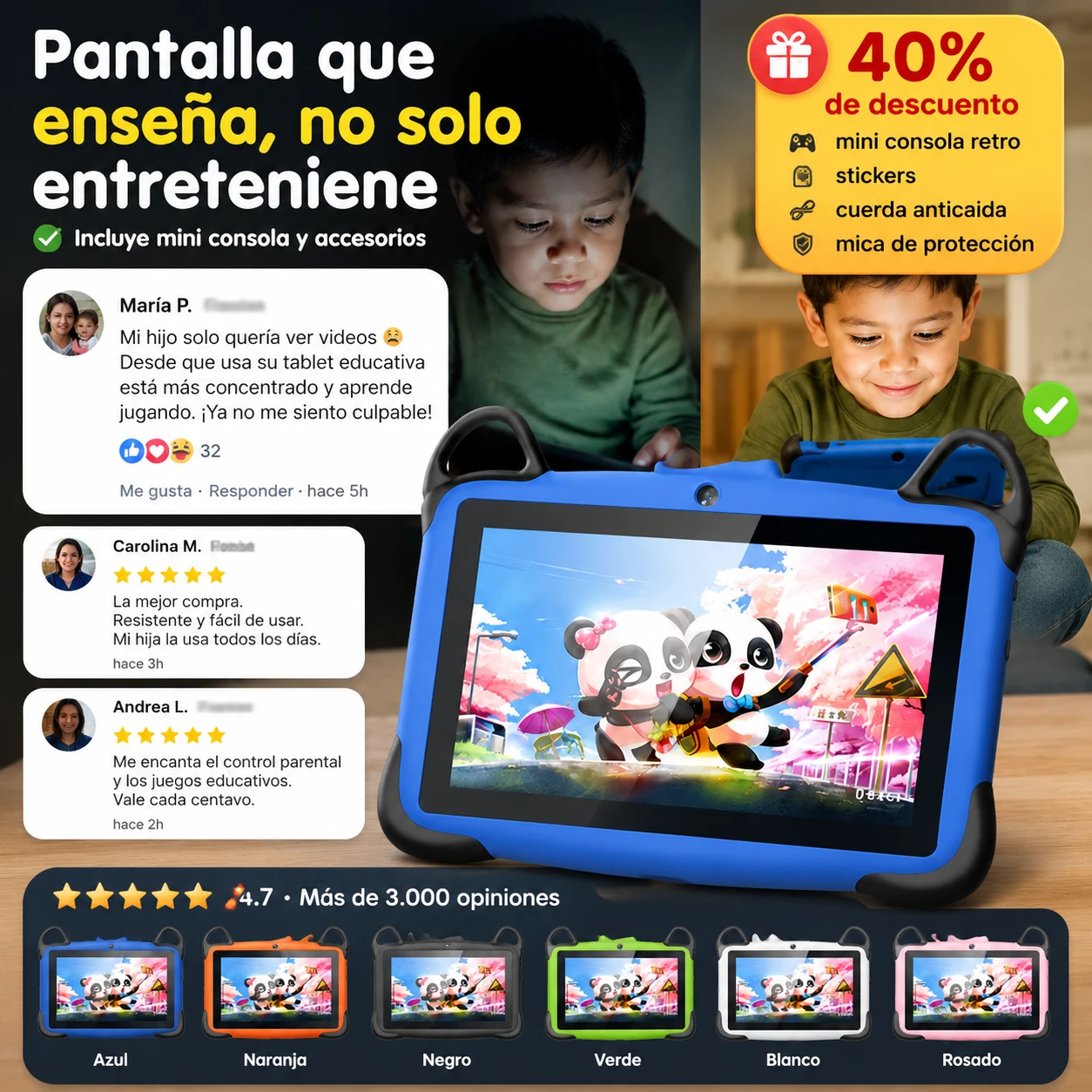 Divino Trend EC Facebook ad: Tablet Didáctica Inteligente Antigolpes