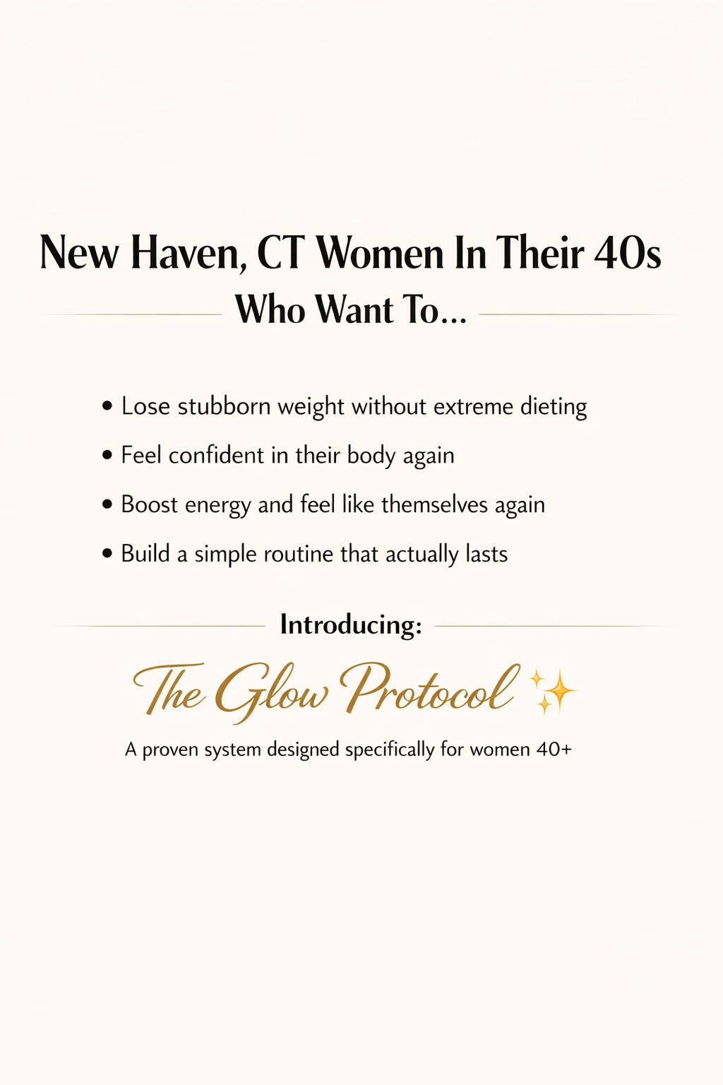 Ranfone Training Systems Facebook ad: New Haven Women 35+ Listen Up