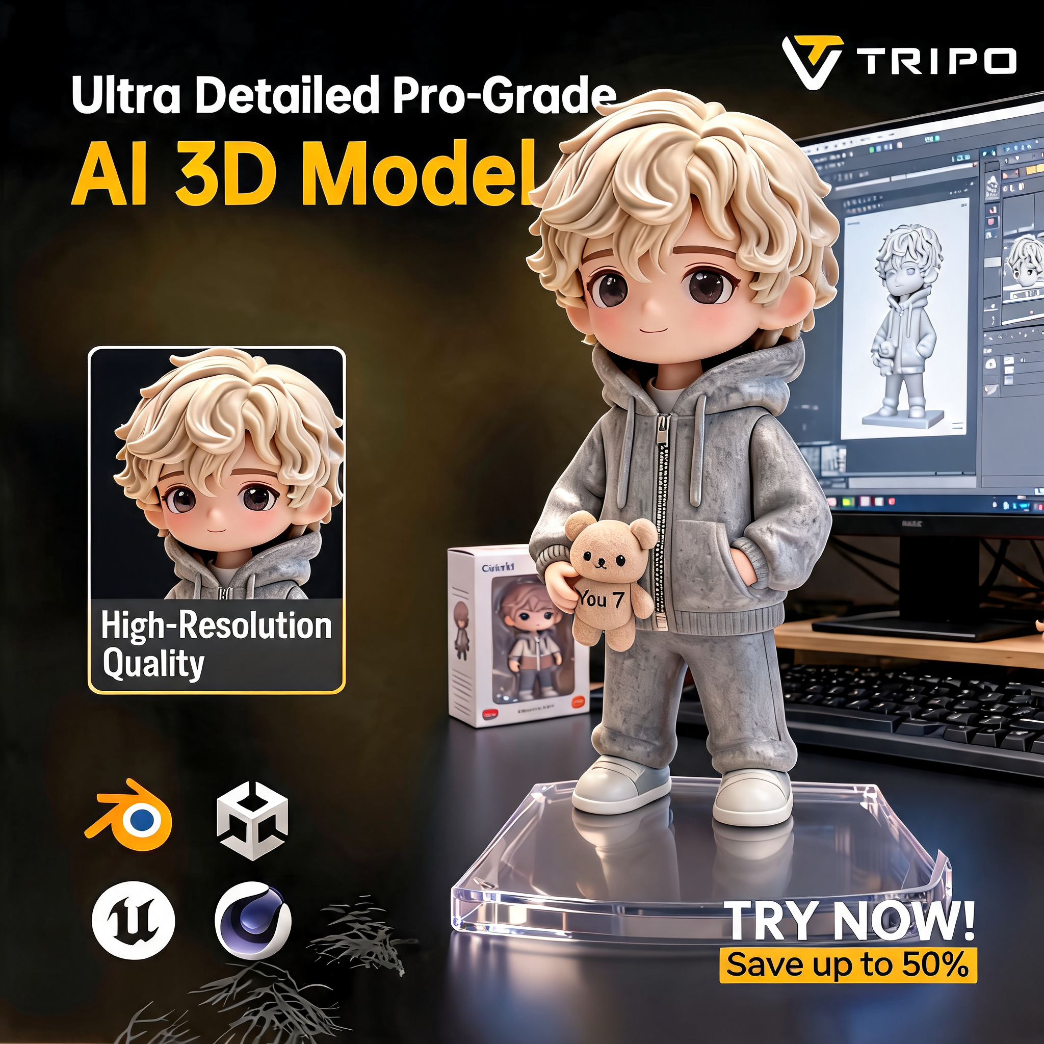 Tripo 3D Facebook ad