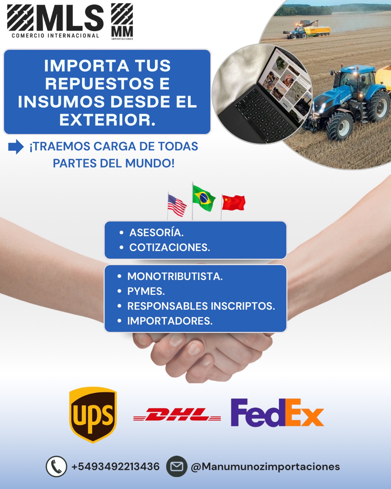 Manu Muñoz Importaciones Facebook ad: ¿Necesitás importar repuestos o insumos para tu negocio?