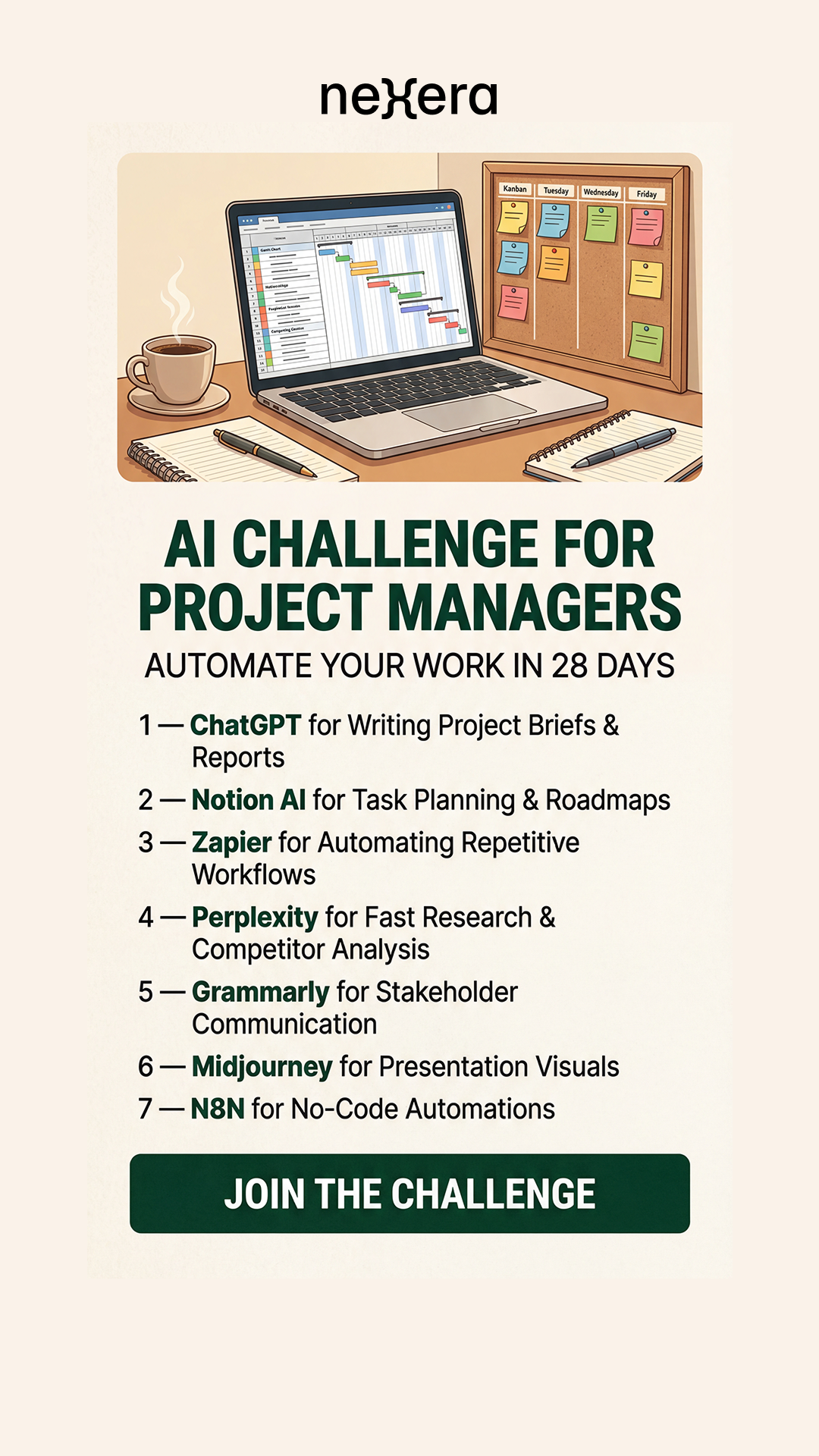 28-Day AI Challenge Facebook ad