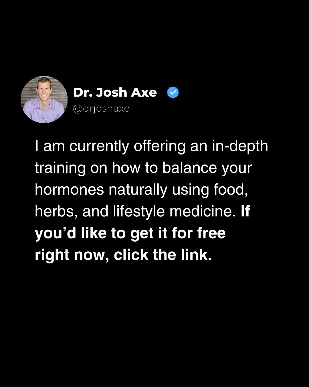 Dr. Josh Axe Facebook ad
