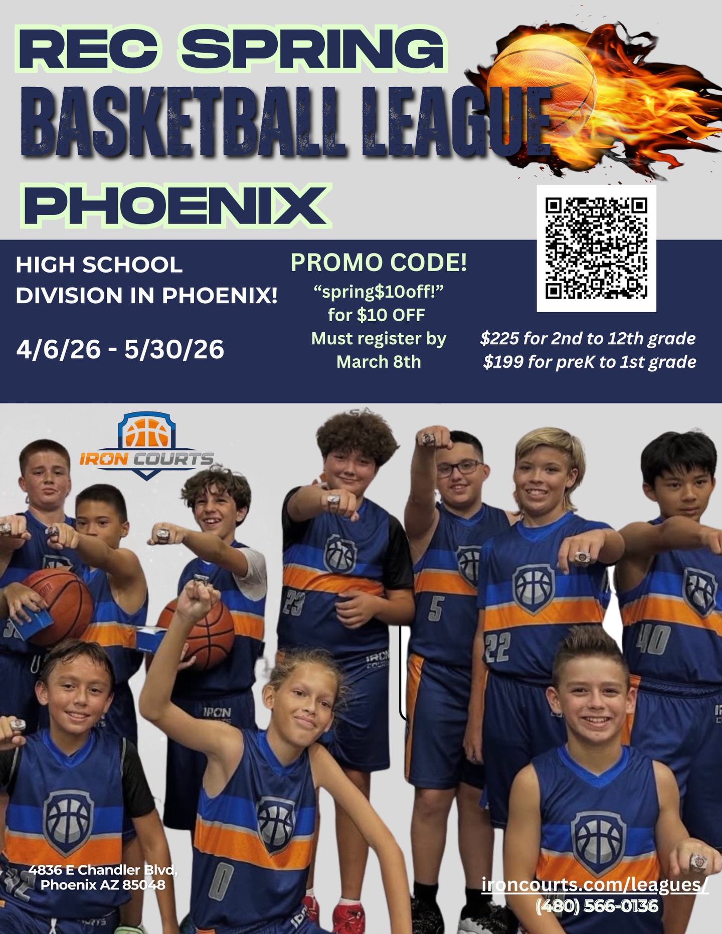 Iron Courts Facebook ad: Youth Basketball Leagues in Phoenix, Arizona