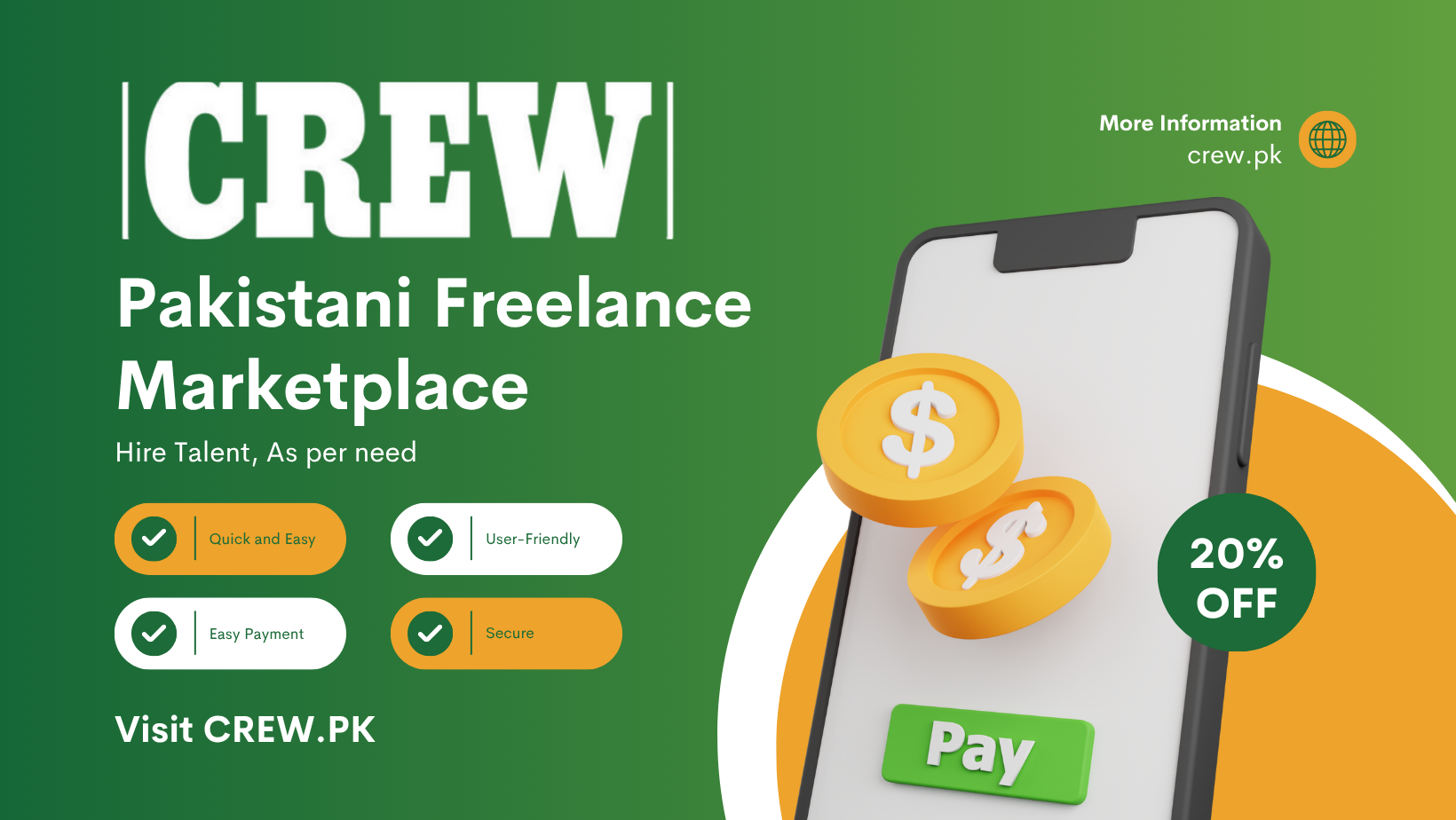 Crew.pk Facebook ad: Find Jobs - Hire Talent