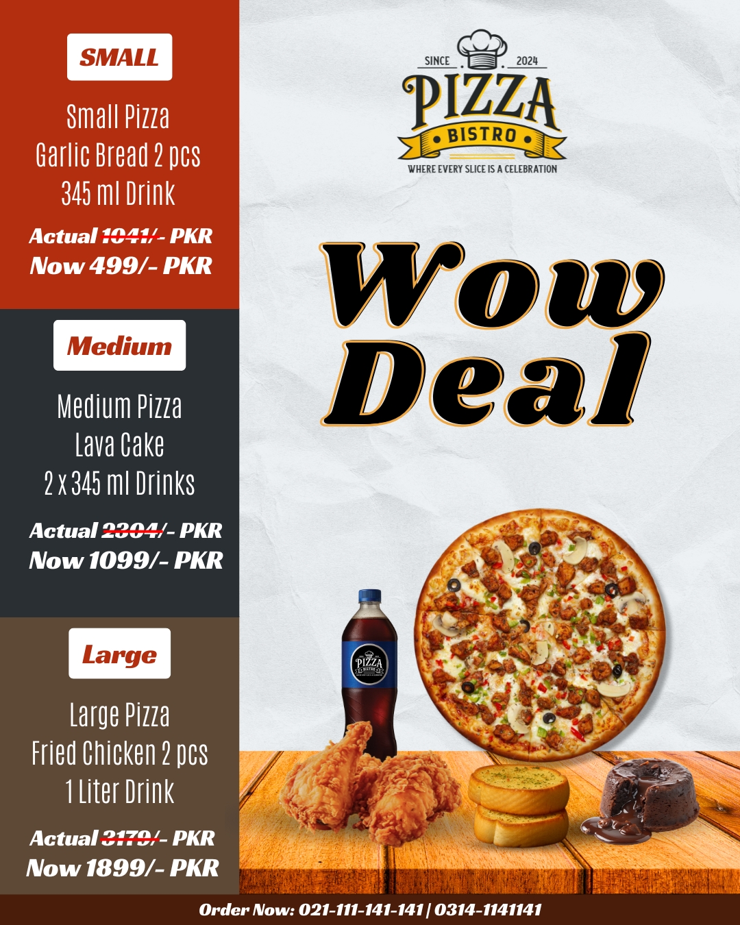Pizza Bistro Facebook ad: Get Premium Quality Food in Pocket Friendly Price!